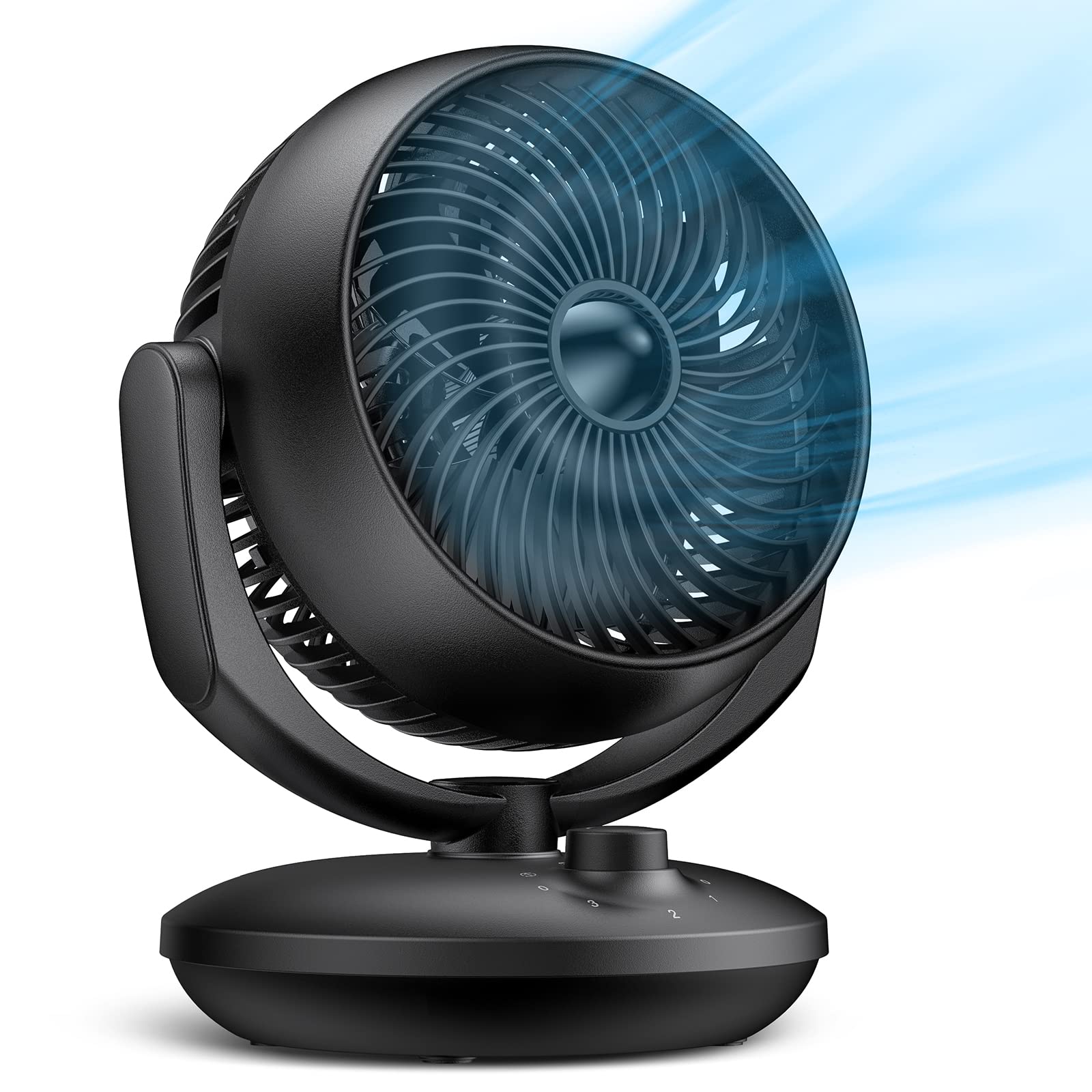Leiser Tischventilator für verbesserte Innenraumluftzirkulation 🍃 | 3D Turbo Ventilator, 90° Verstellbare Neigung Angebot bei HelloDeals