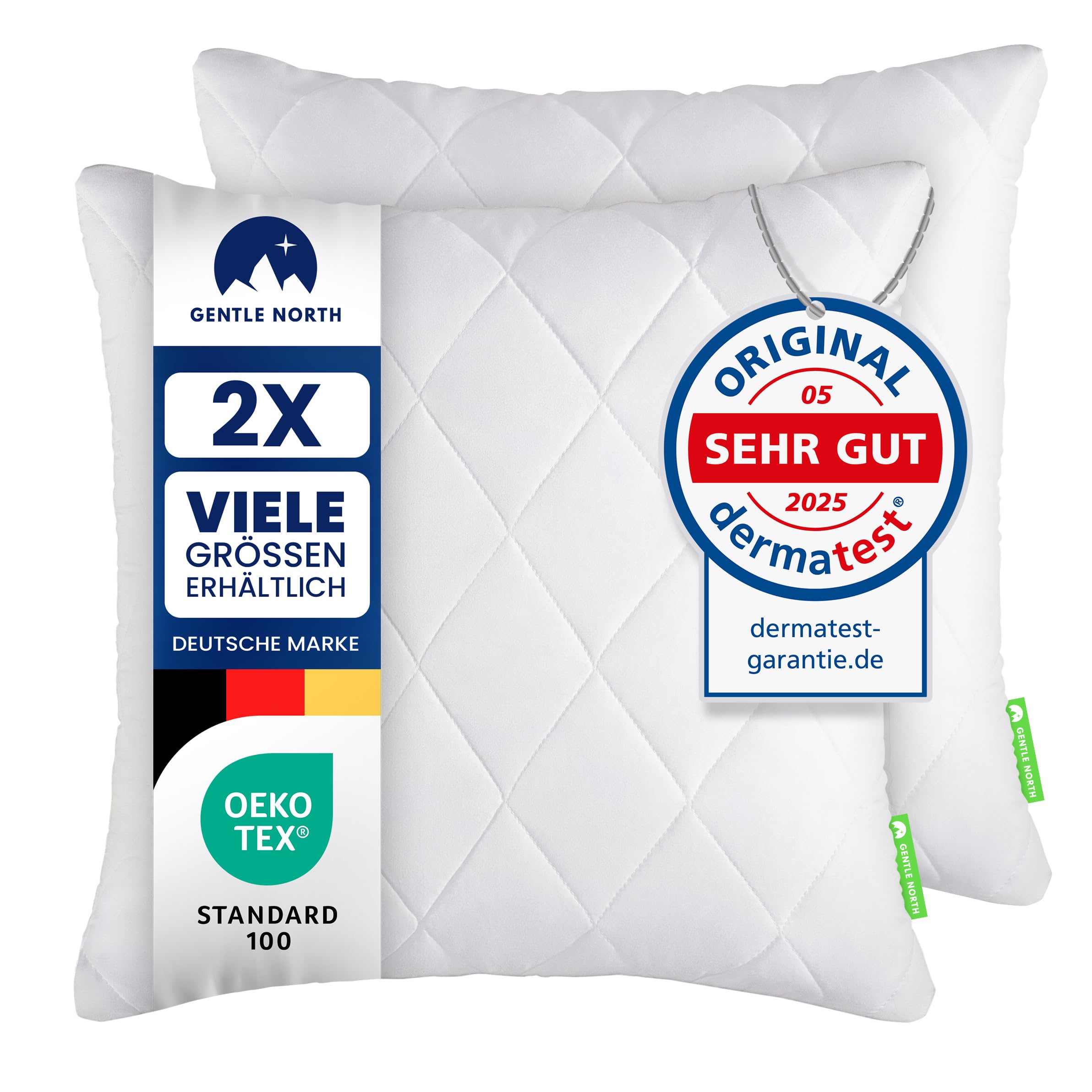 Polyester Kopfkissen (40x40 cm groß) - 2er Set Kissen für Bett und als Dekokissen 💤🛋️ Angebot bei HelloDeals