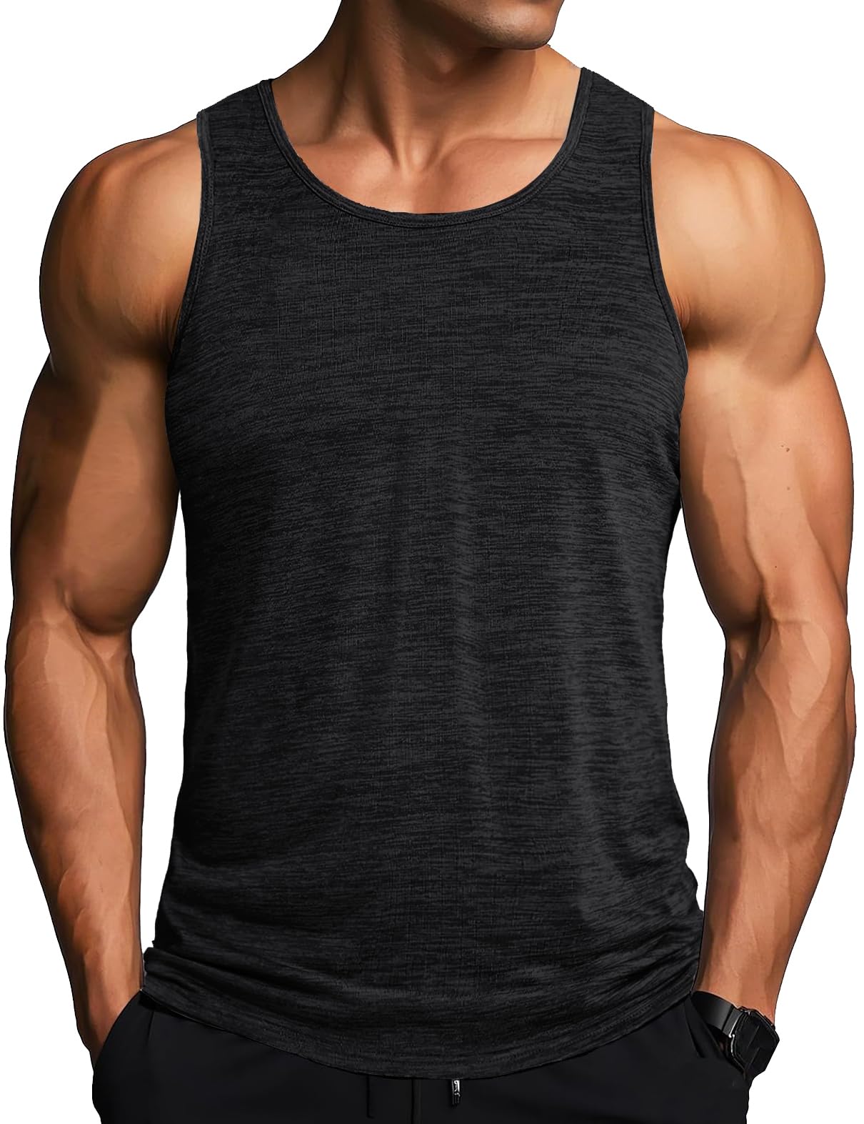 🔥 MAGCOMSEN Herren Tank Tops 🏃‍♂️ Leicht Achselshirt Ärmellos Quick Dry Sport T-Shirt Laufen Fitness Tankshirts Sommer Outdoor Funktionsshirt XL Schwarz Angebot bei HelloDeals