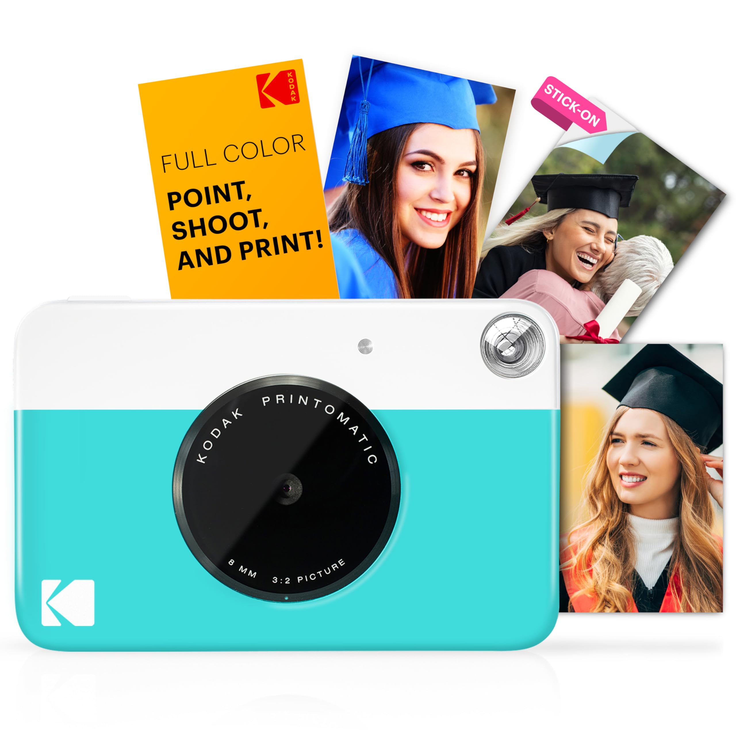 📸🎁 KODAK Printomatic Sofortbild-Digitalkamera in Vollfarbe - Hochwertige Fotos auf Zink 2x3" Klebefotopapier - 5MP - Blau Kamera Blau Angebot bei HelloDeals
