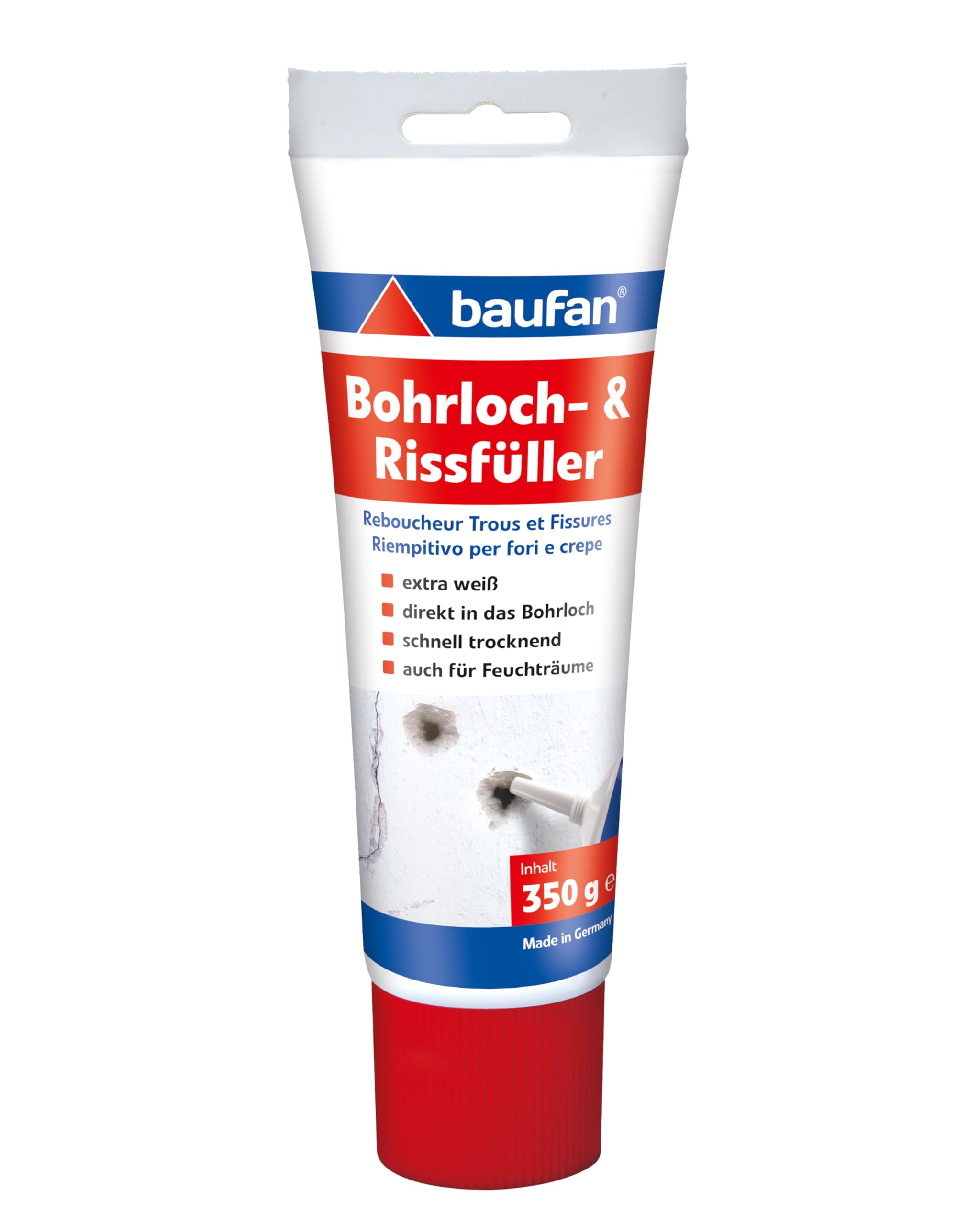 🔧🎨 Baufan 4016215101421 Bohrloch- und Rissfüller Spachtelmasse, weiß Single 🔧🎨 Angebot bei HelloDeals