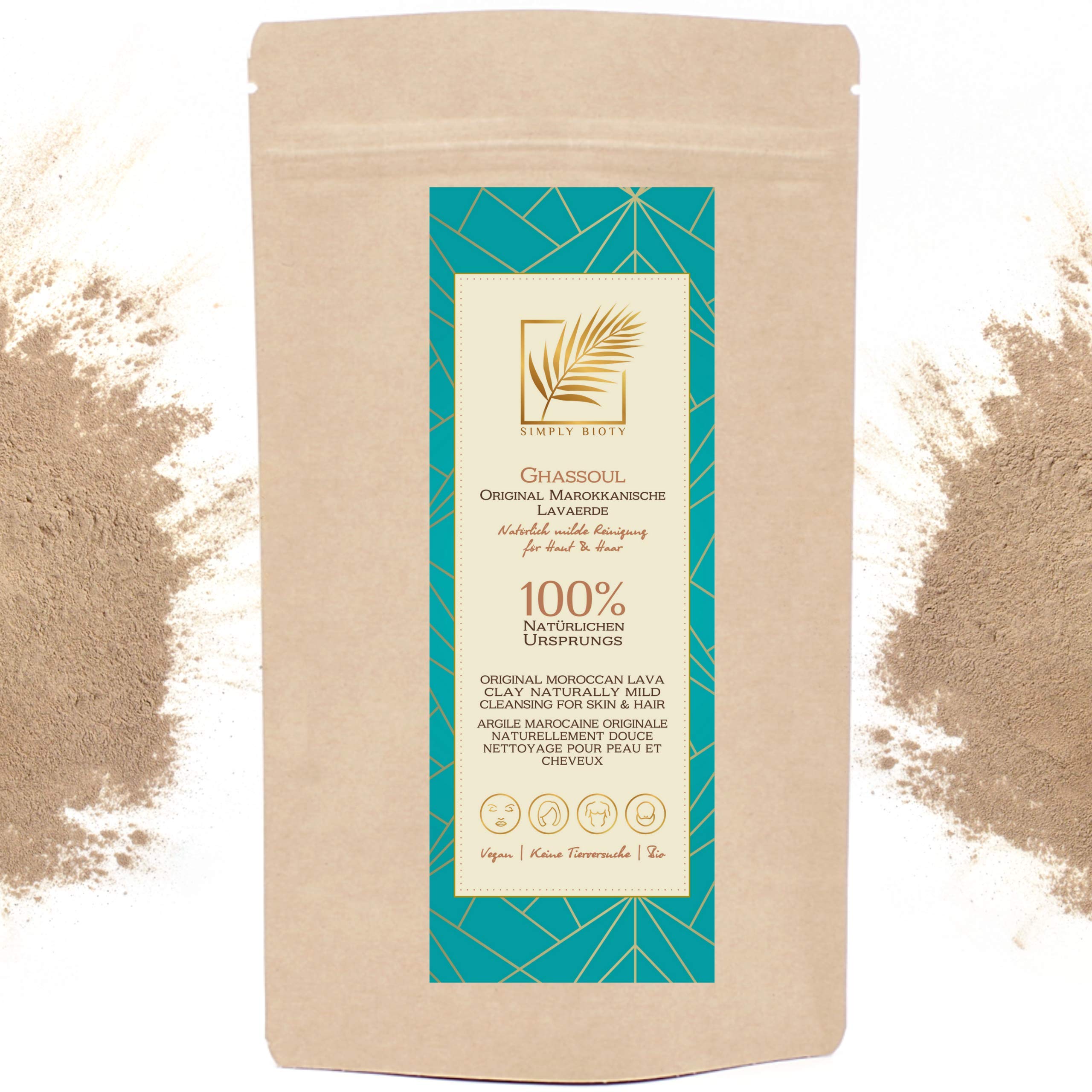 Simply Bioty Lavaerde 1kg Original Ghassoul - Bio vegane Wascherde Tonerde Angebot bei HelloDeals