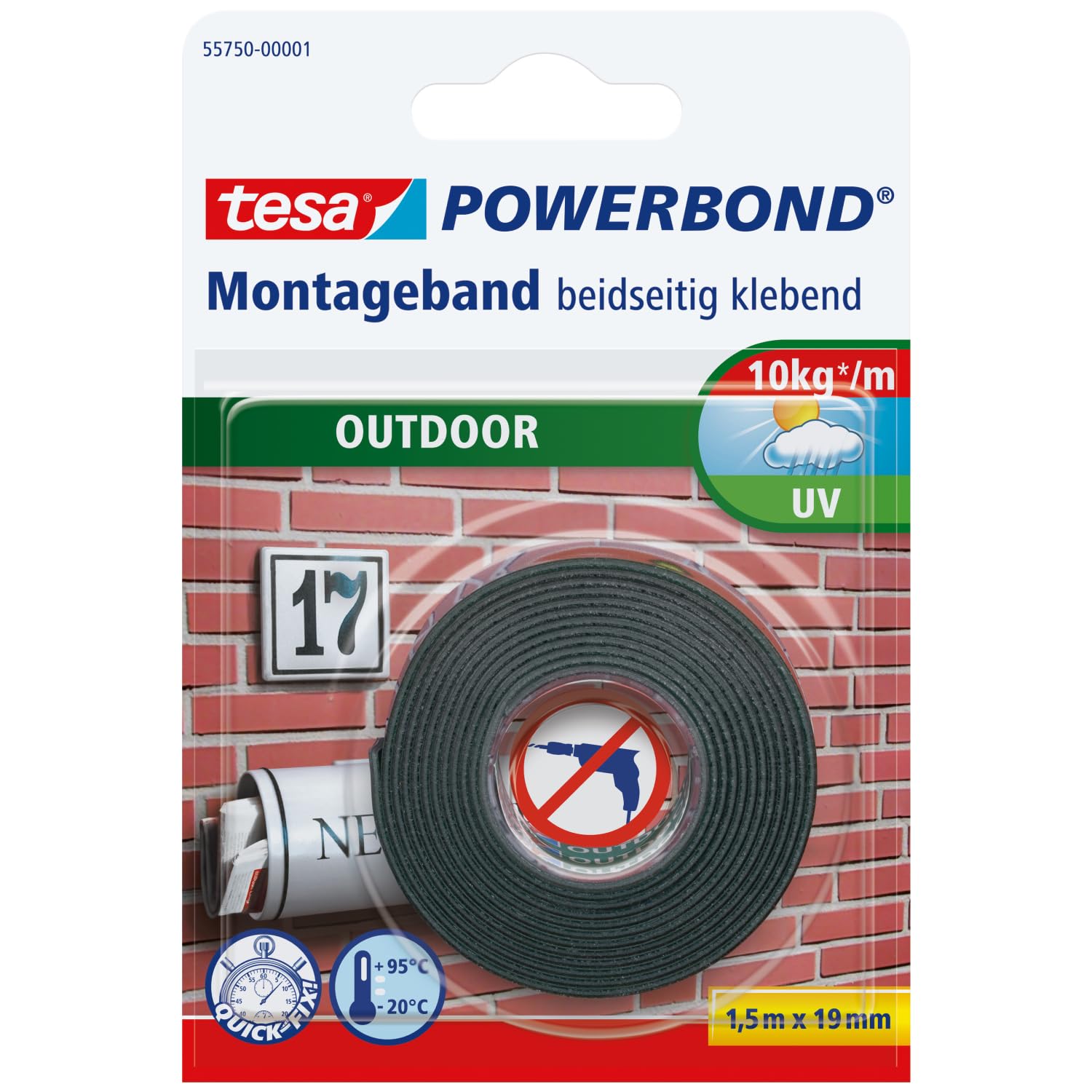 tesa Powerbond Outdoor - Doppelseitiges Montageband für den Außenbereich 🏡 Angebot bei HelloDeals