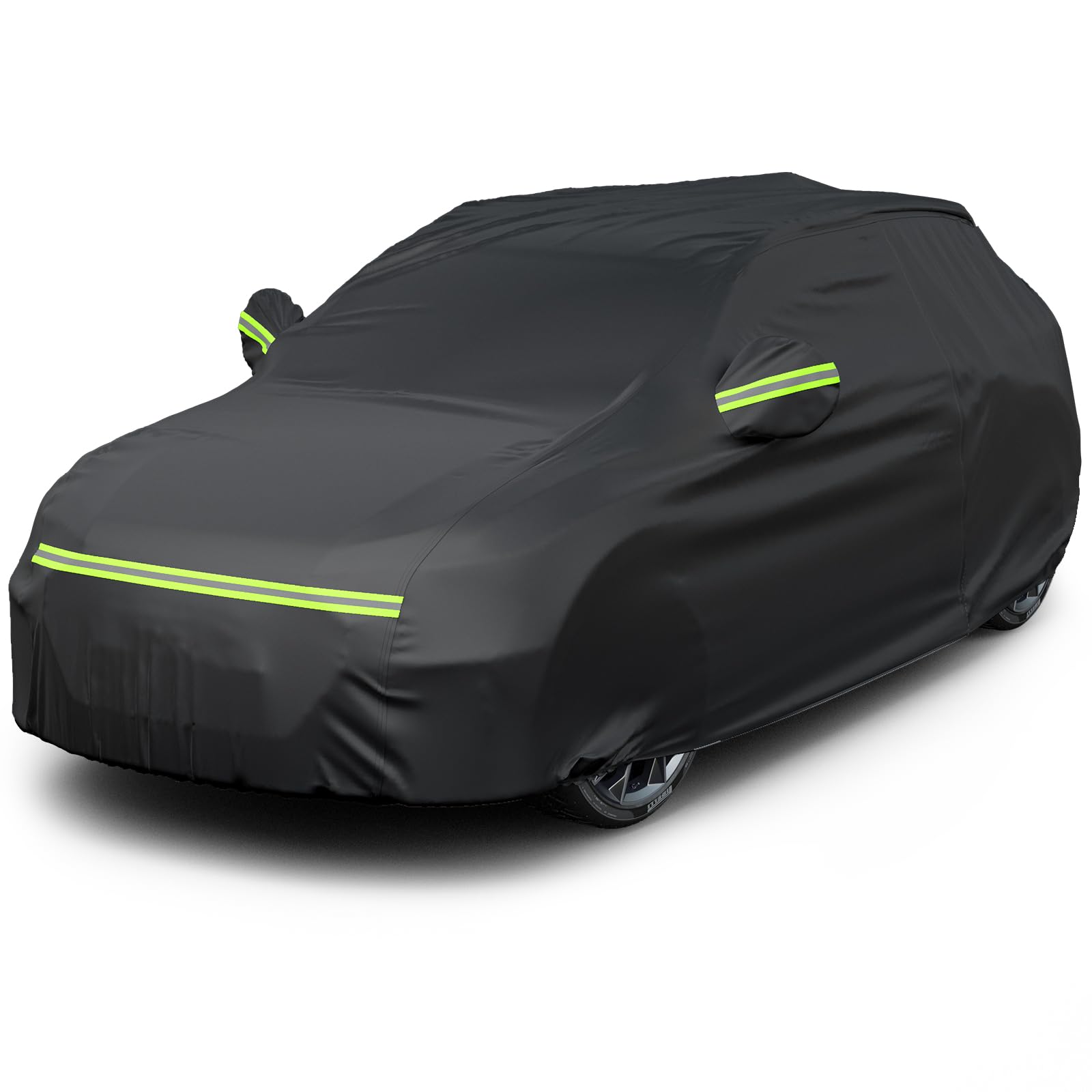 🚗🌧️ Favoto Autoabdeckung Winter Vollgarage Staubdicht Wasserdicht Autohülle Autoplane Car Cover 480cm-505cm SUV Schwarz Schwarz Angebot bei HelloDeals