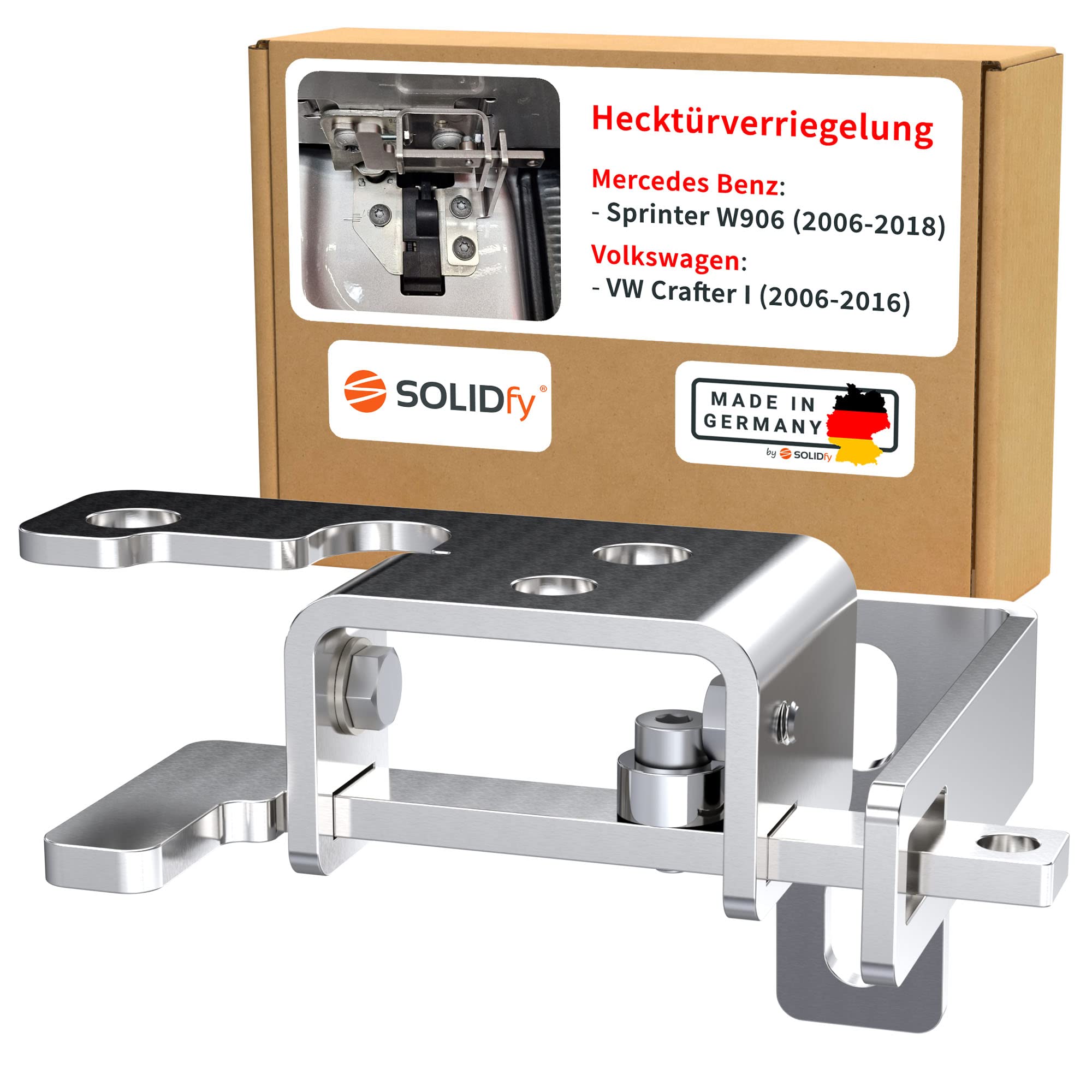 SOLIDfy® - Hecktürverriegelung für Mercedes Sprinter W906 und VW Crafter I Typ 2E 🔒🔧 | Hecktür Einbruchschutz Sicherung Wohnmobil Camper Angebot bei HelloDeals