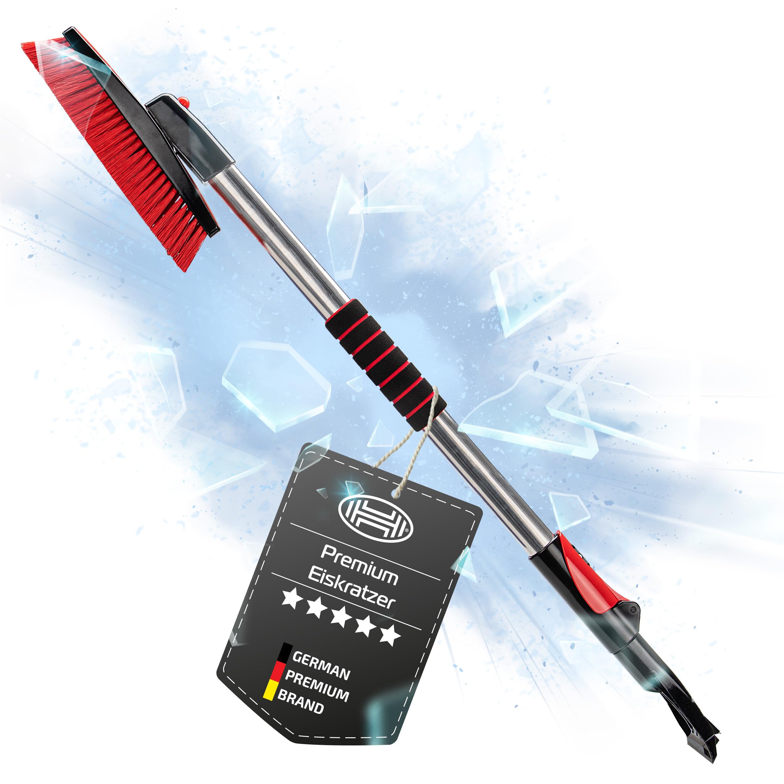 🌨️⭐️ HEYNER® Schneebesen Teleskop 100-160 cm mit Messingklinge Eiskratzer 360 ° drehbar XXXL ⭐️🌨️ Angebot bei HelloDeals