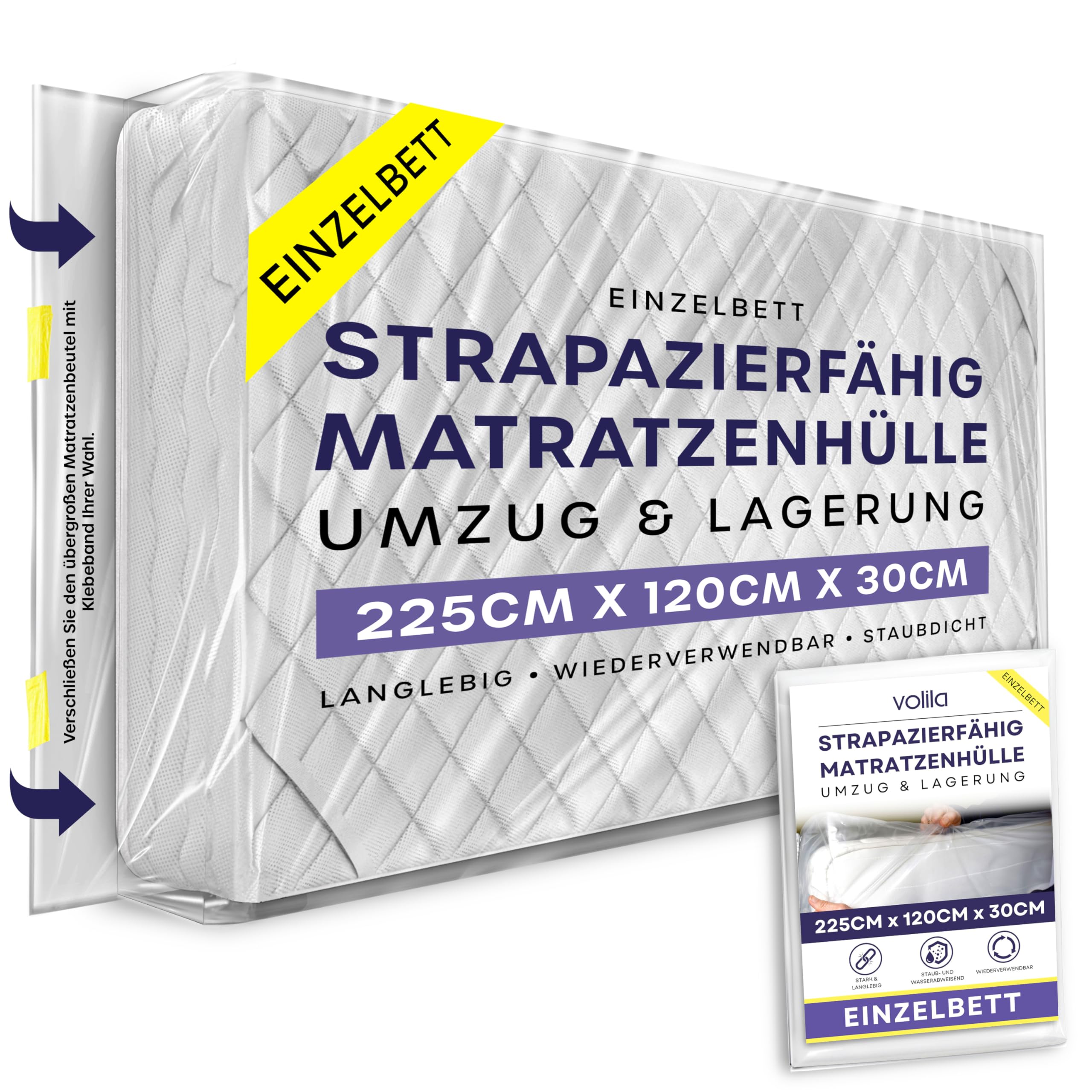 Single Matratzen Schutzhülle (225cm x 120cm x 30cm) - Wasserdichte Matratzensack Schutzhülle Angebot bei HelloDeals