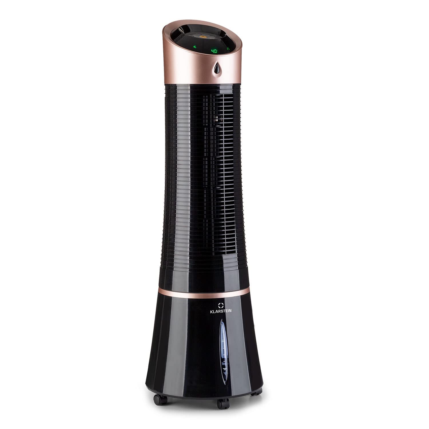 Klarstein 4-in-1: Smart Luftkühler, Ventilator, Luftbefeuchter & Ionisation Schwarz-Rosegold Skyscraper Ice Smart 🌬️❄️🌹 Angebot bei HelloDeals