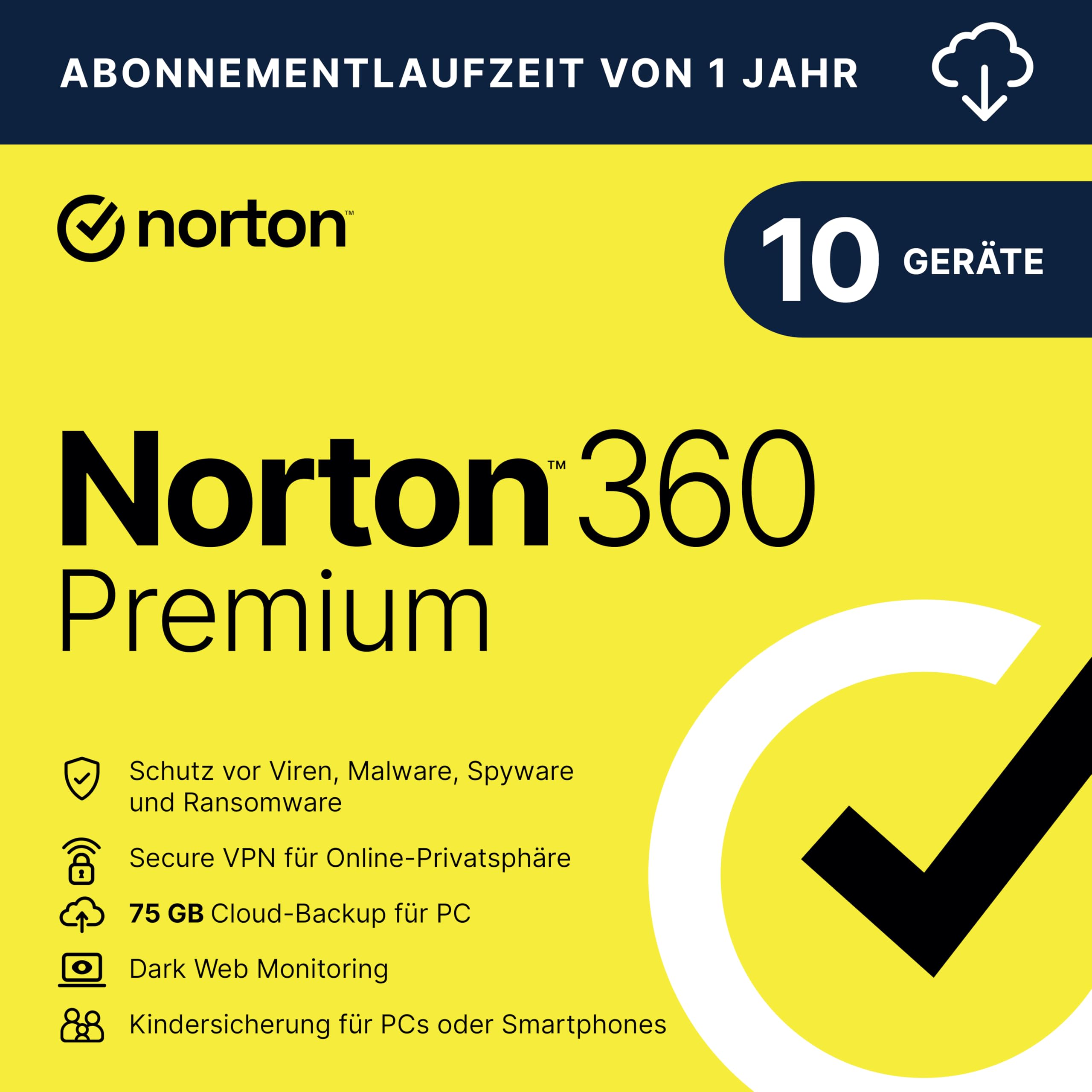 🛡️ Norton 360 Premium 2025 | 10 Geräte | 1 Jahr Angebot bei HelloDeals