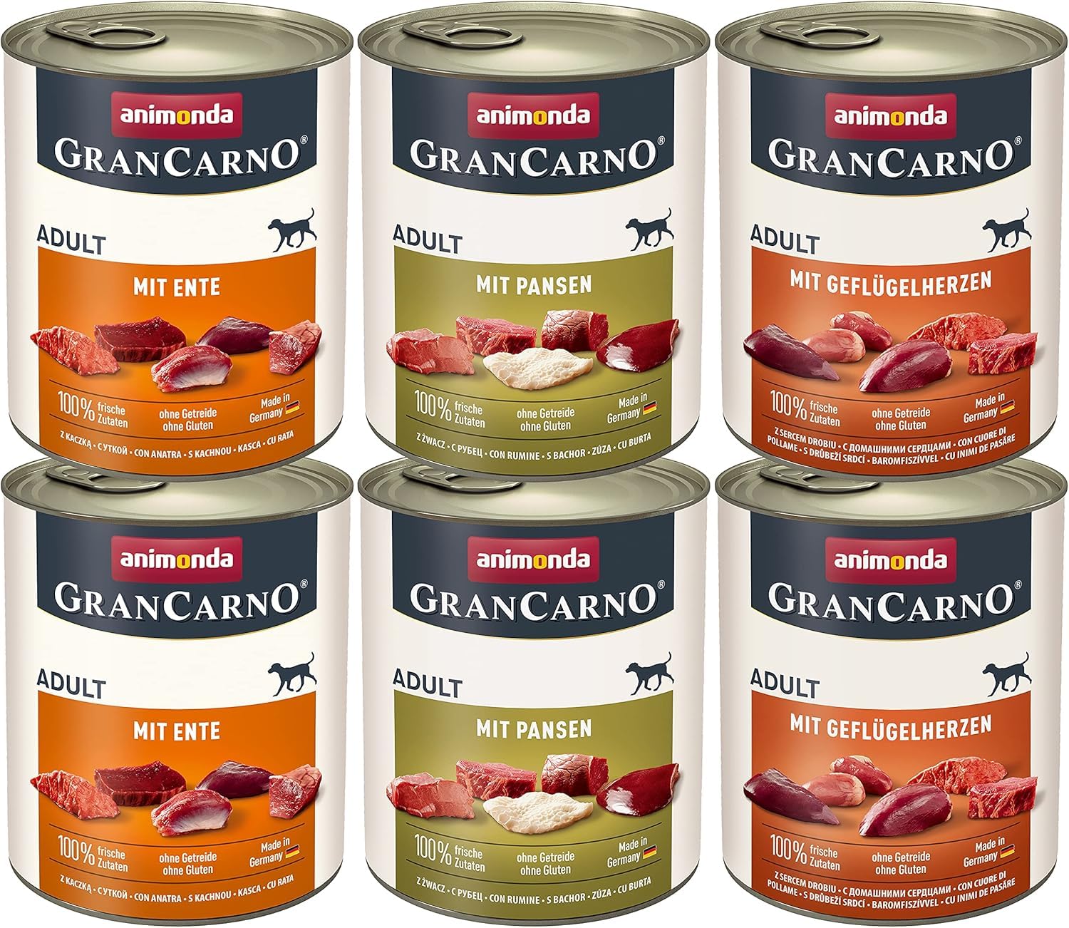 🐶🍖 Animonda GranCarno Adult Deftige Variation (6 x 800 g) - Hundenassfutter ohne Getreide Angebot bei HelloDeals