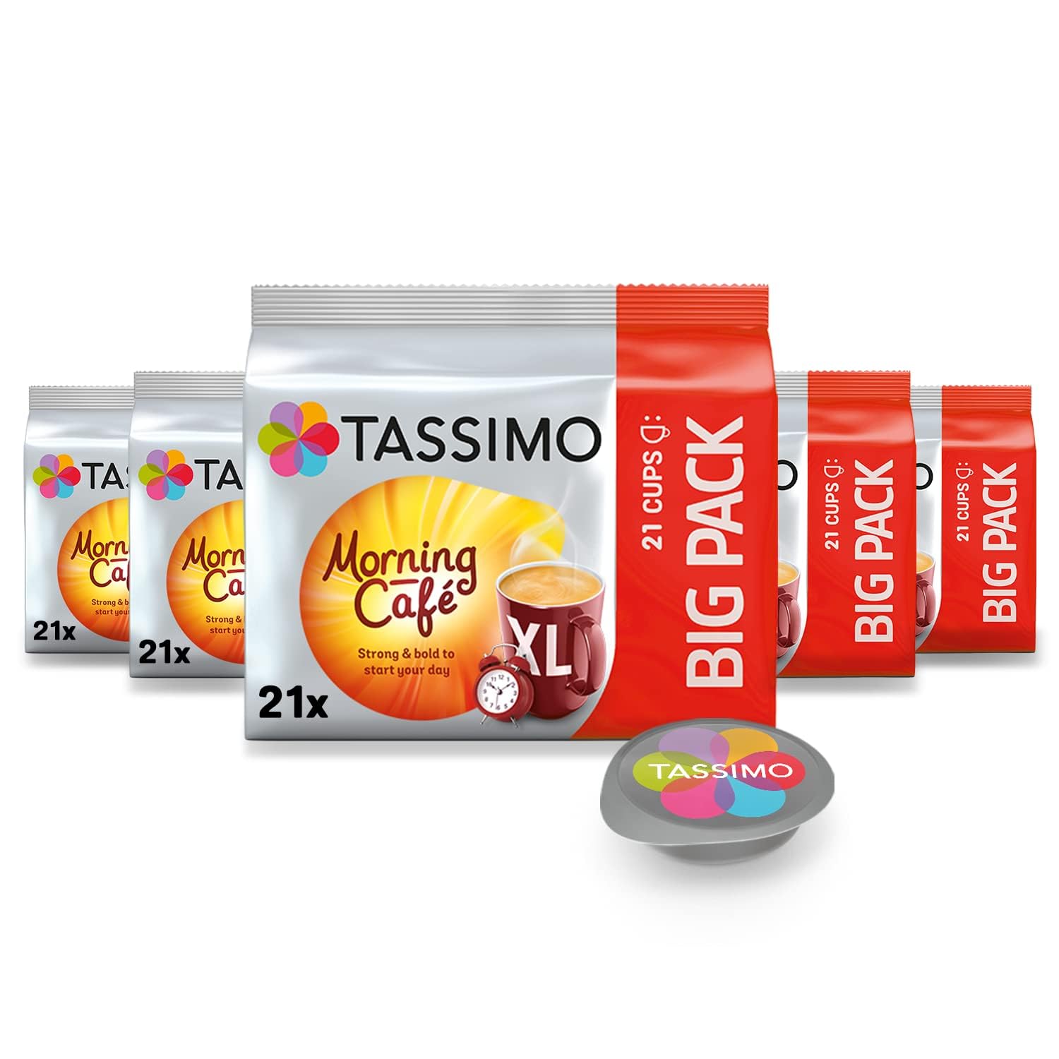 Angebot: Tassimo Kapseln Moring Café XL Strong & Intense, Großpackung, 5 x 21 Pads Angebot bei HelloDeals
