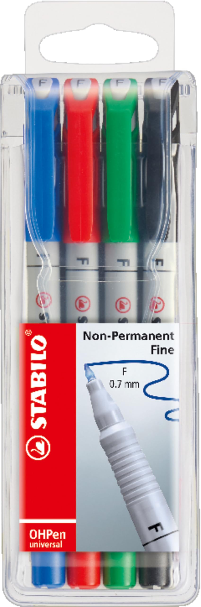 🖊️ STABILO OHPen universal Folienstift 4er Pack - 4 Farben 🟢🔴🔵⚫️ Angebot bei HelloDeals
