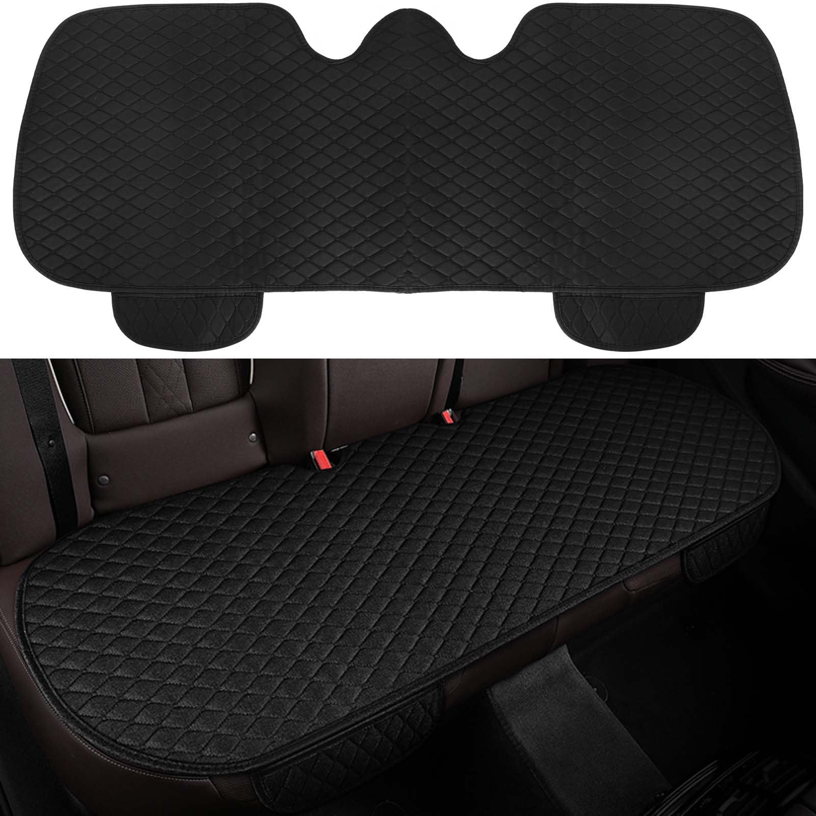 🚗 Dokeno Universal Sitzauflagen Sitzkissen Auto 🛋️ Rücksitzkissenbezüge 134*50 cm Schwarz Angebot bei HelloDeals