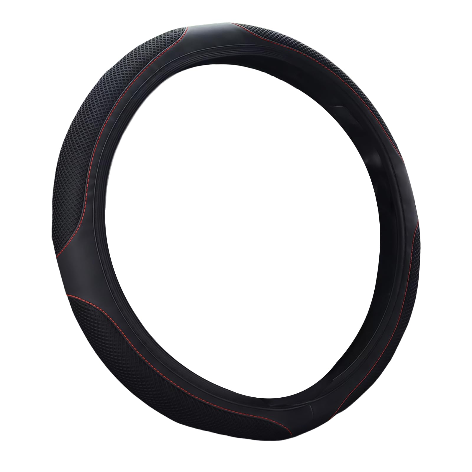 🚗 Lenkradbezug Leder Mesh Auto Universal Schwarz 37-38cm Lenkradhülle Angebot bei HelloDeals