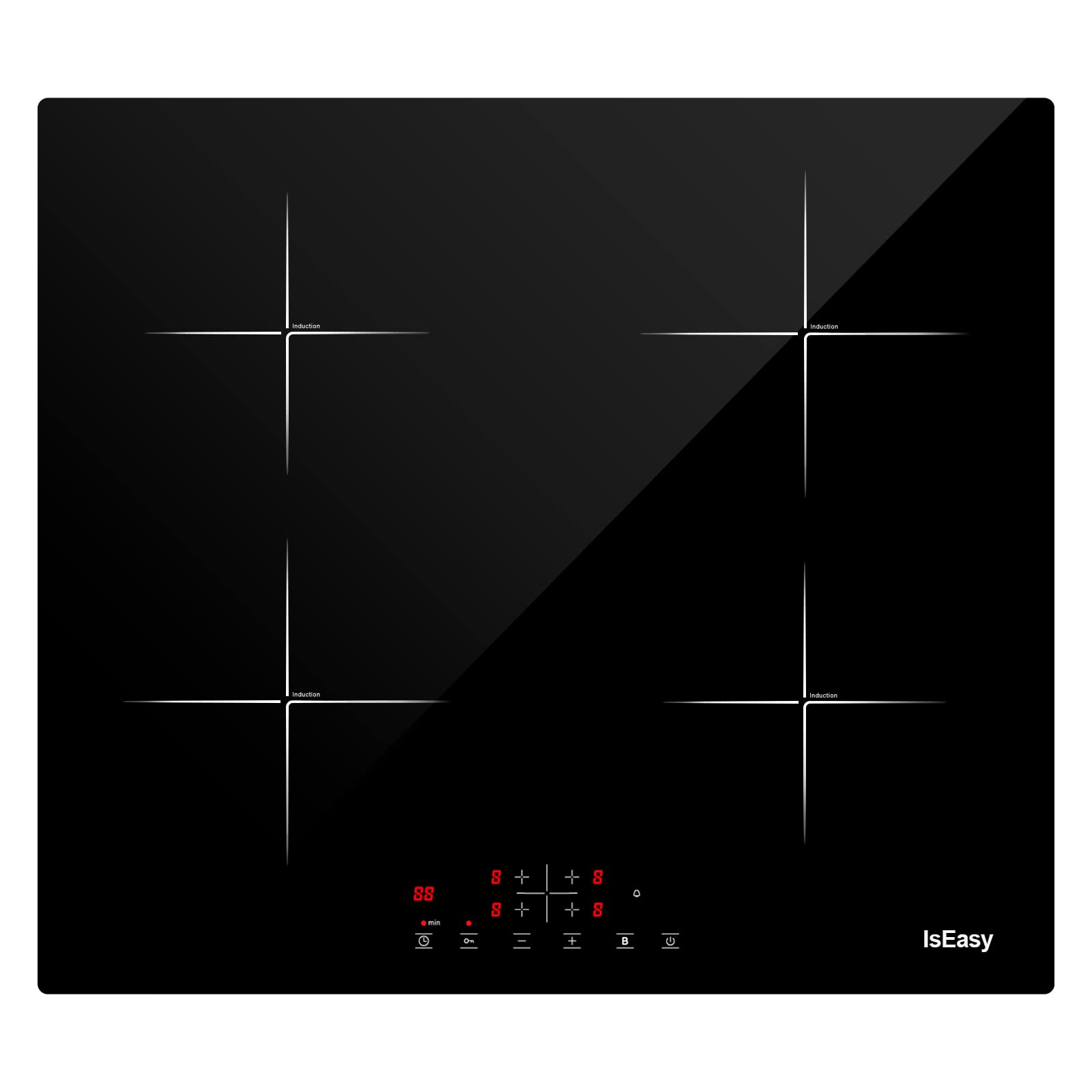 🔥 Angebot: IsEasy 4 Zonen Einbau Induktionskochfeld 60cm, 6800W, Schwarz 4 Zonen-1 Angebot bei HelloDeals