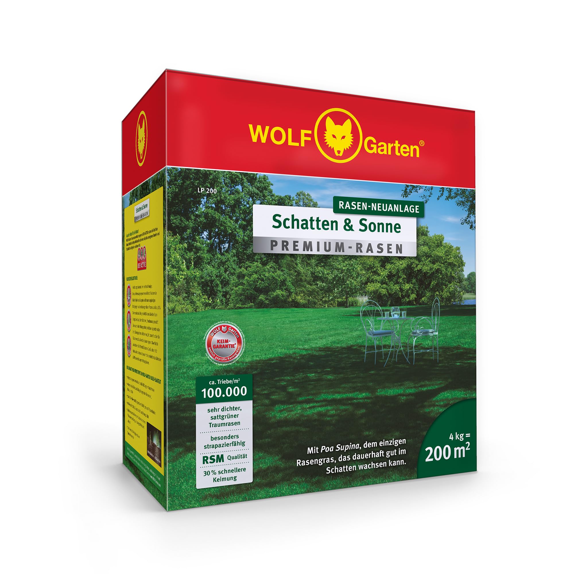 🌿🌞 WOLF-Garten „Schatten & Sonne“ Premium-Rasen LP 200 - Angebot! Angebot bei HelloDeals