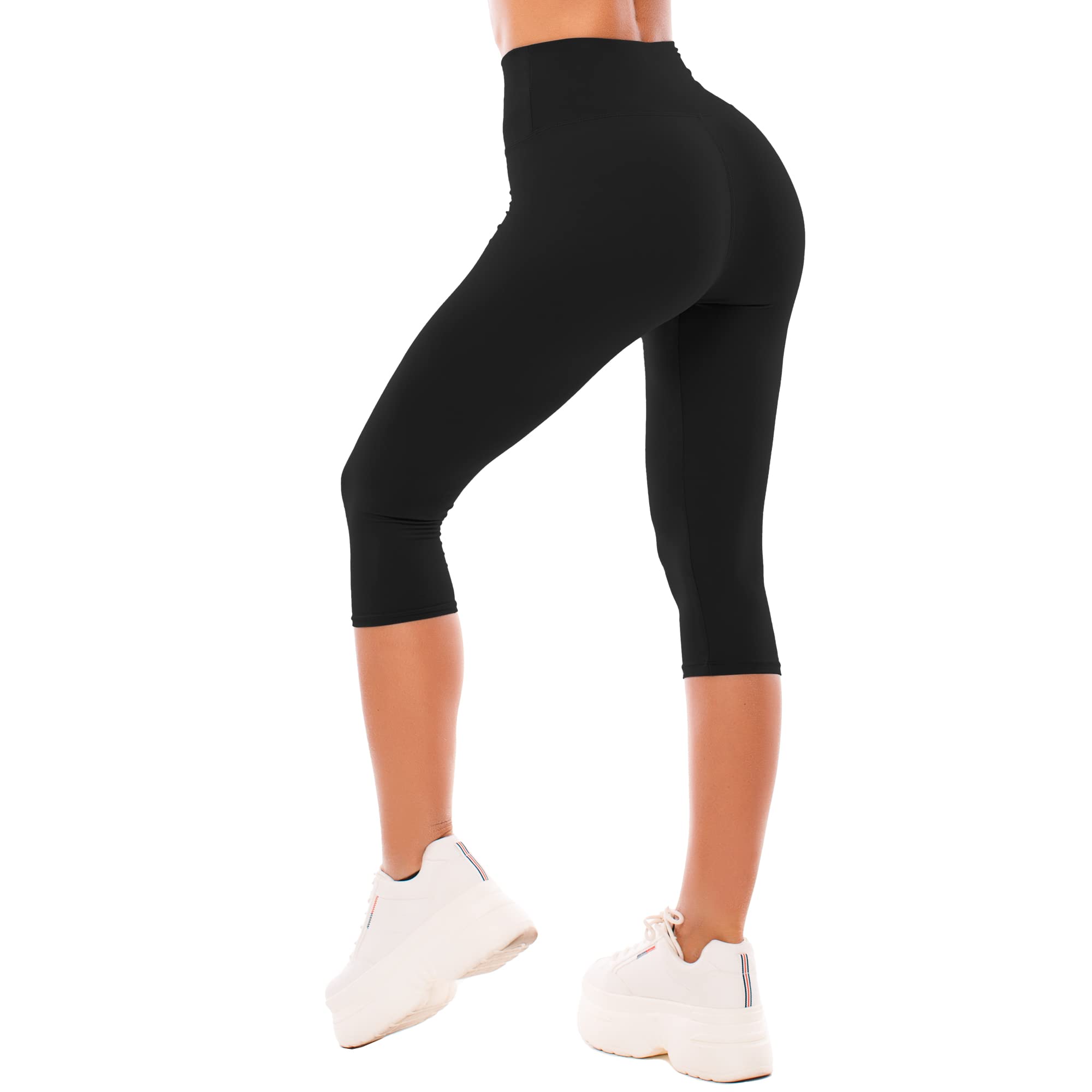 SINOPHANT Leggings Damen 3/4 High Waist Elastische Blickdicht Große Größen Leggins #1er Pack Schwarz S-M 🌟👖 Angebot bei HelloDeals