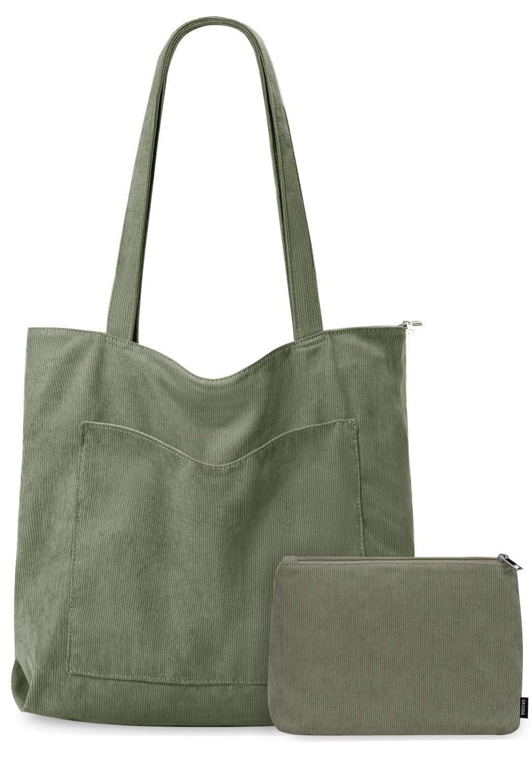 👜 GASSDA Handtasche Damen Groß Shopper Tasche Damen Cord Tasche Tote Bag mit Reißverschluss 🌿 Angebot bei HelloDeals