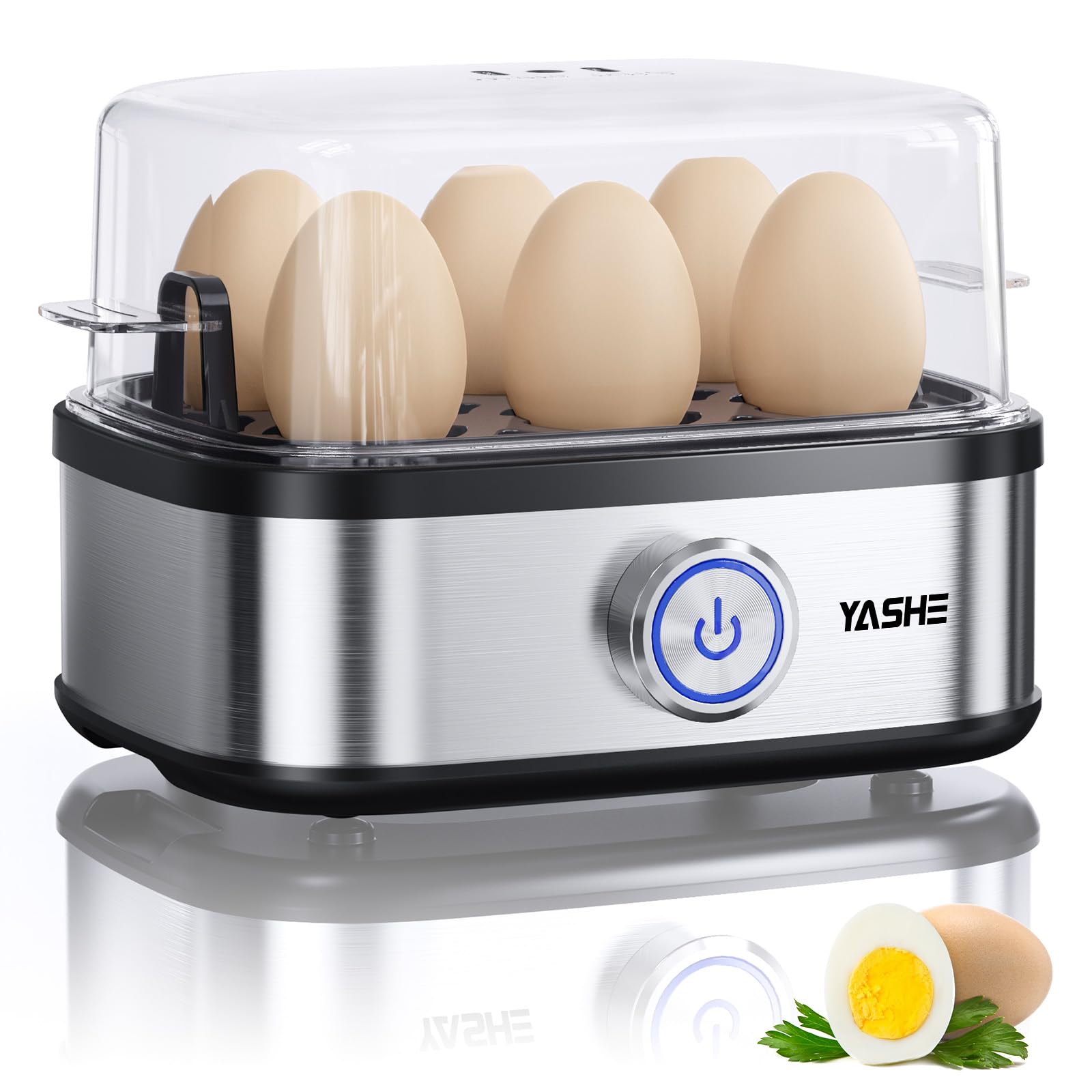 🥚🍳 YASHE Eierkocher Edelstahl, 400W Kompakter Eierkocher Multifunktional 🥚🍳 Angebot bei HelloDeals