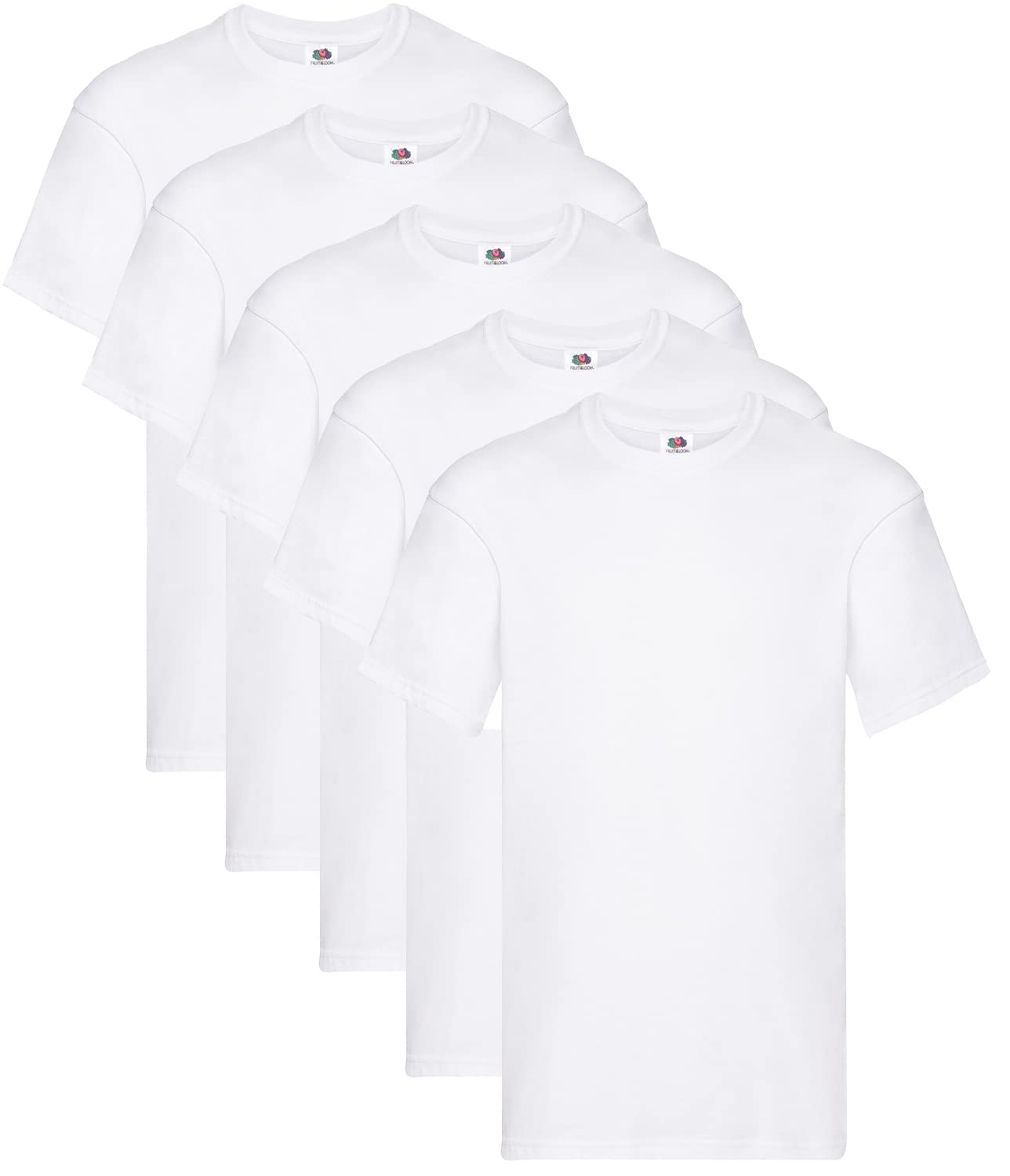 👕🍎 Fruit of the Loom Herren Original T. T-Shirt (5er Pack) L Weiß - Nur 13.5€! Angebot bei HelloDeals
