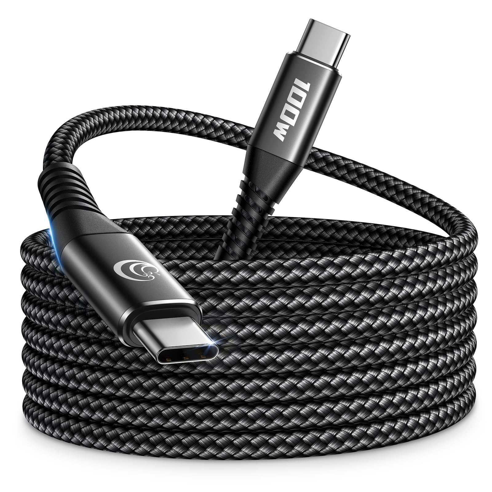 🔋💻 USB C Kabel 3M 100W PD 5A Schnellladekabel Schwarz Angebot bei HelloDeals