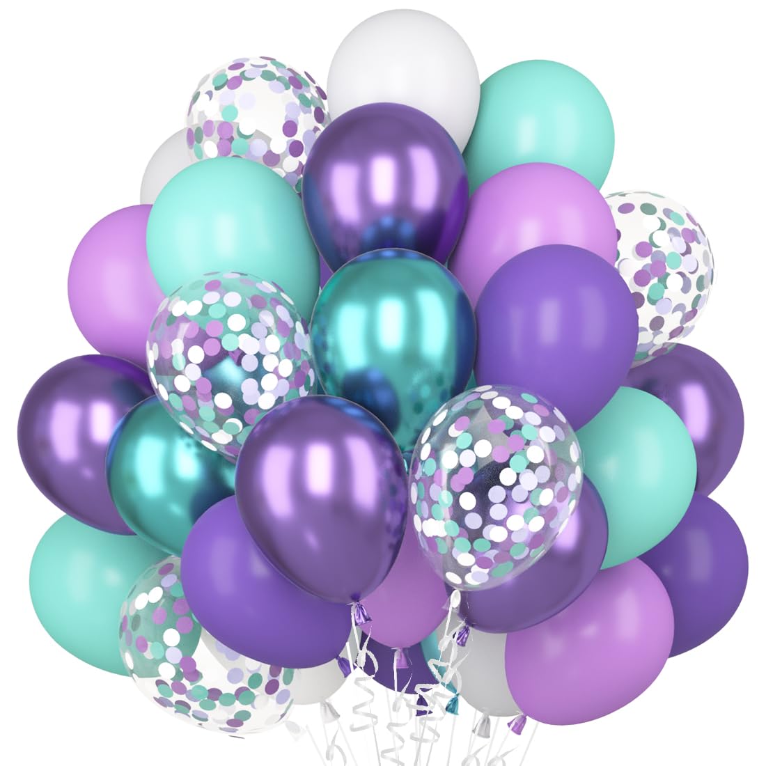 Luftballons Lila Türkis, 60 Stück Violett Konfetti Ballons 🎈🎉 Angebot bei HelloDeals