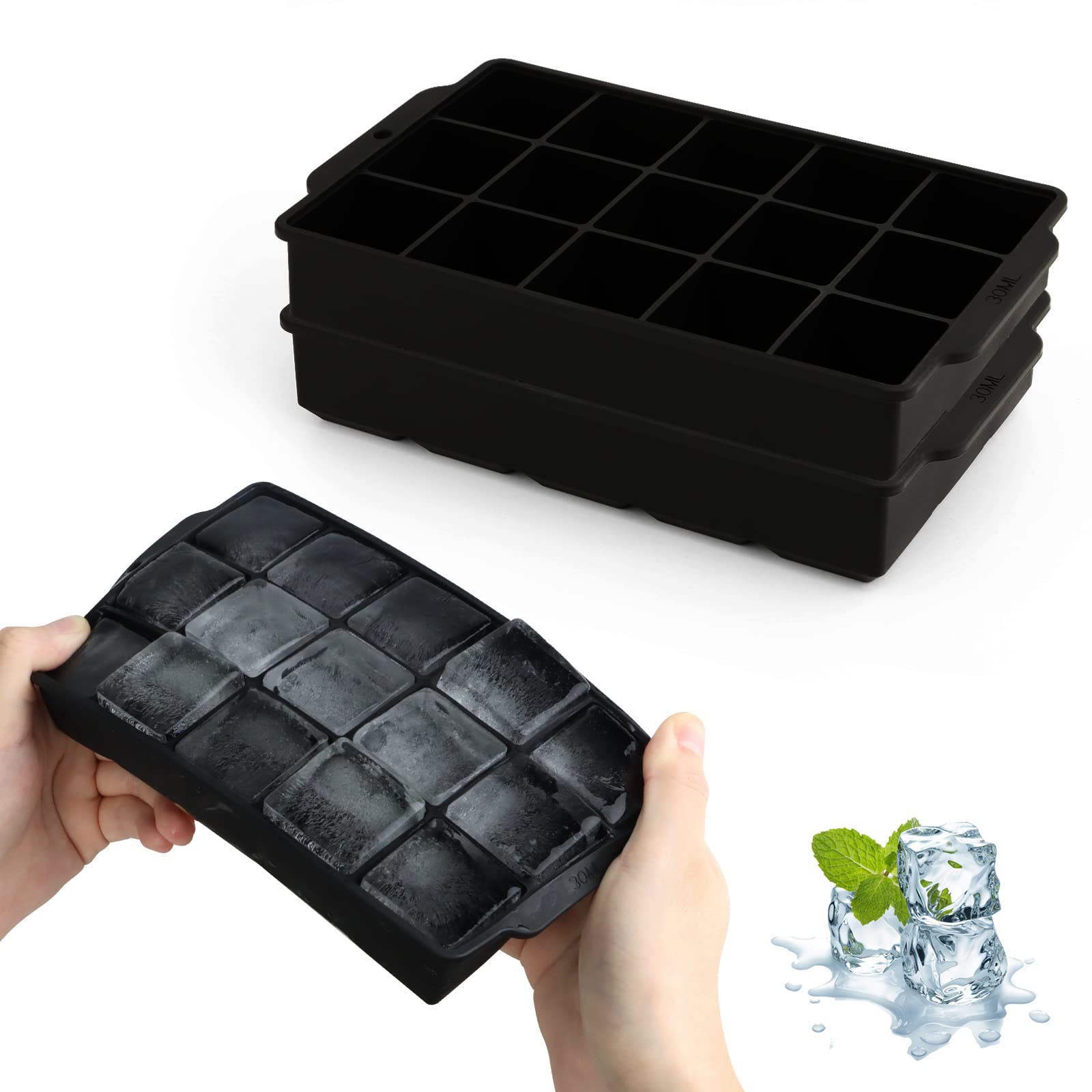 JOPHEK Eiswürfelform, 2 Stück 30 Fach Silikon Eiswürfelschale 😍🍹 Angebot bei HelloDeals