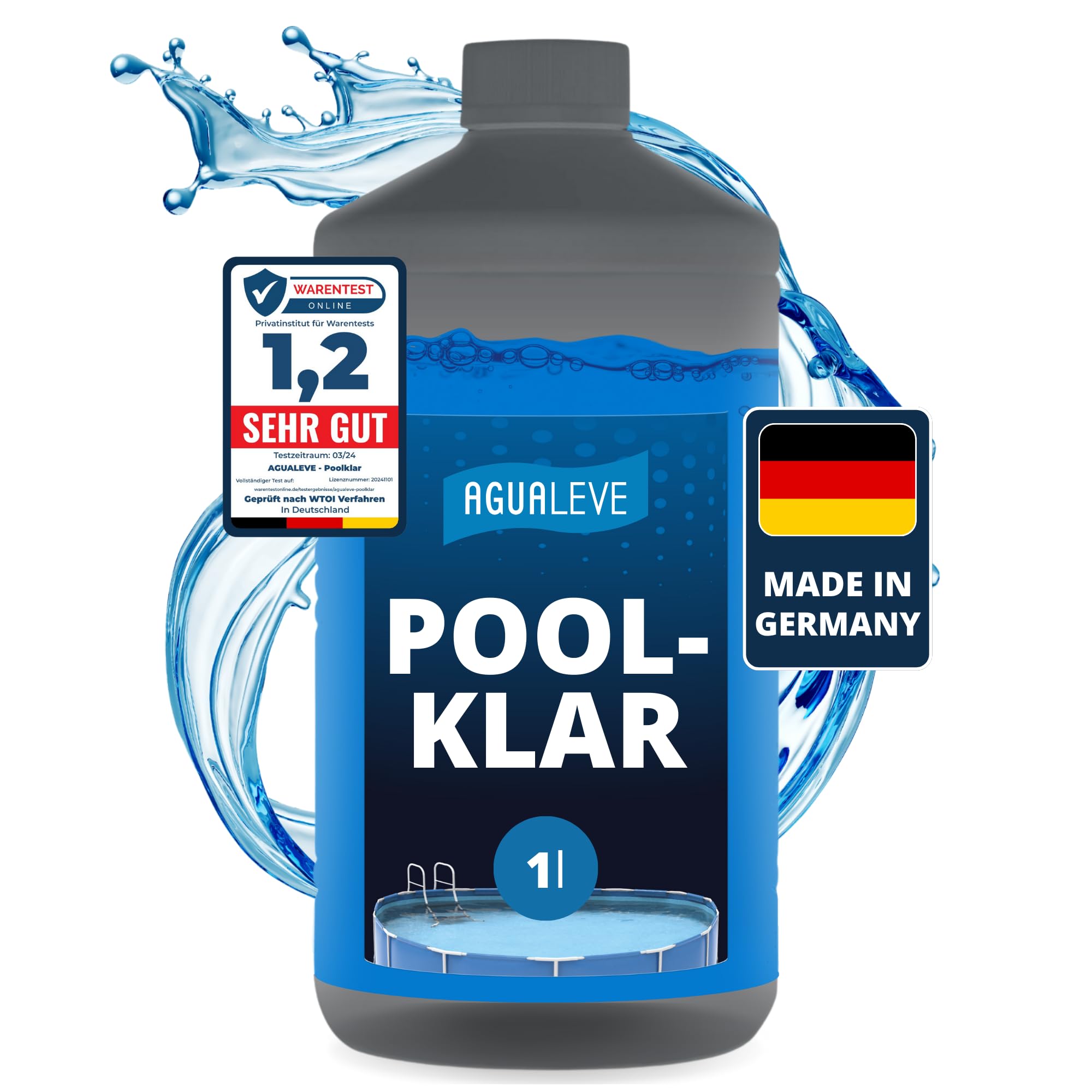 AGUALEVE® Poolklar 1l *NEU* 🏊‍♂️ | Kristallklar 2.0 Formel für perfektes Poolwasser Angebot bei HelloDeals