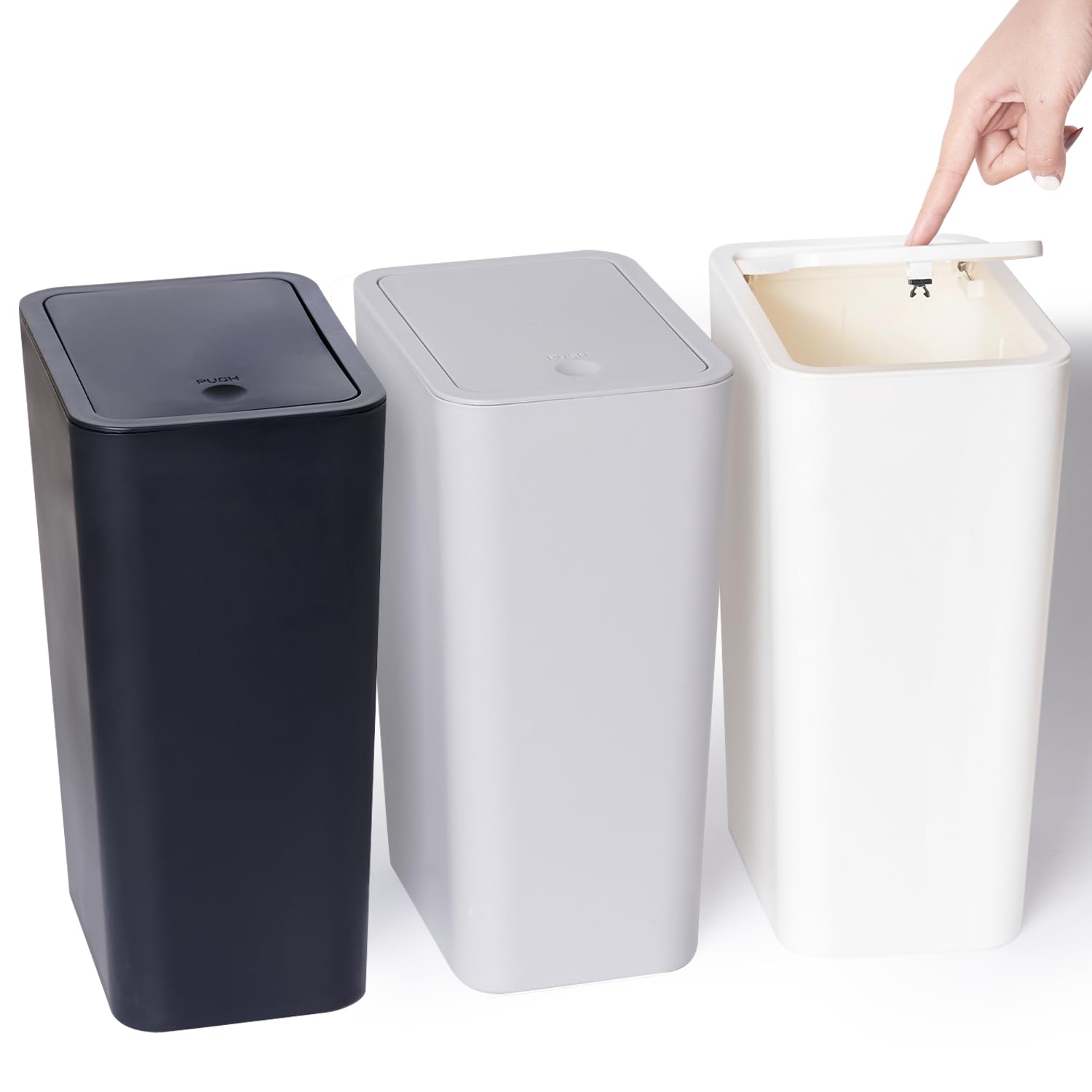 Vividron 3er Pack 10L Kleiner Mülleimer mit Deckel 🗑️ Angebot bei HelloDeals