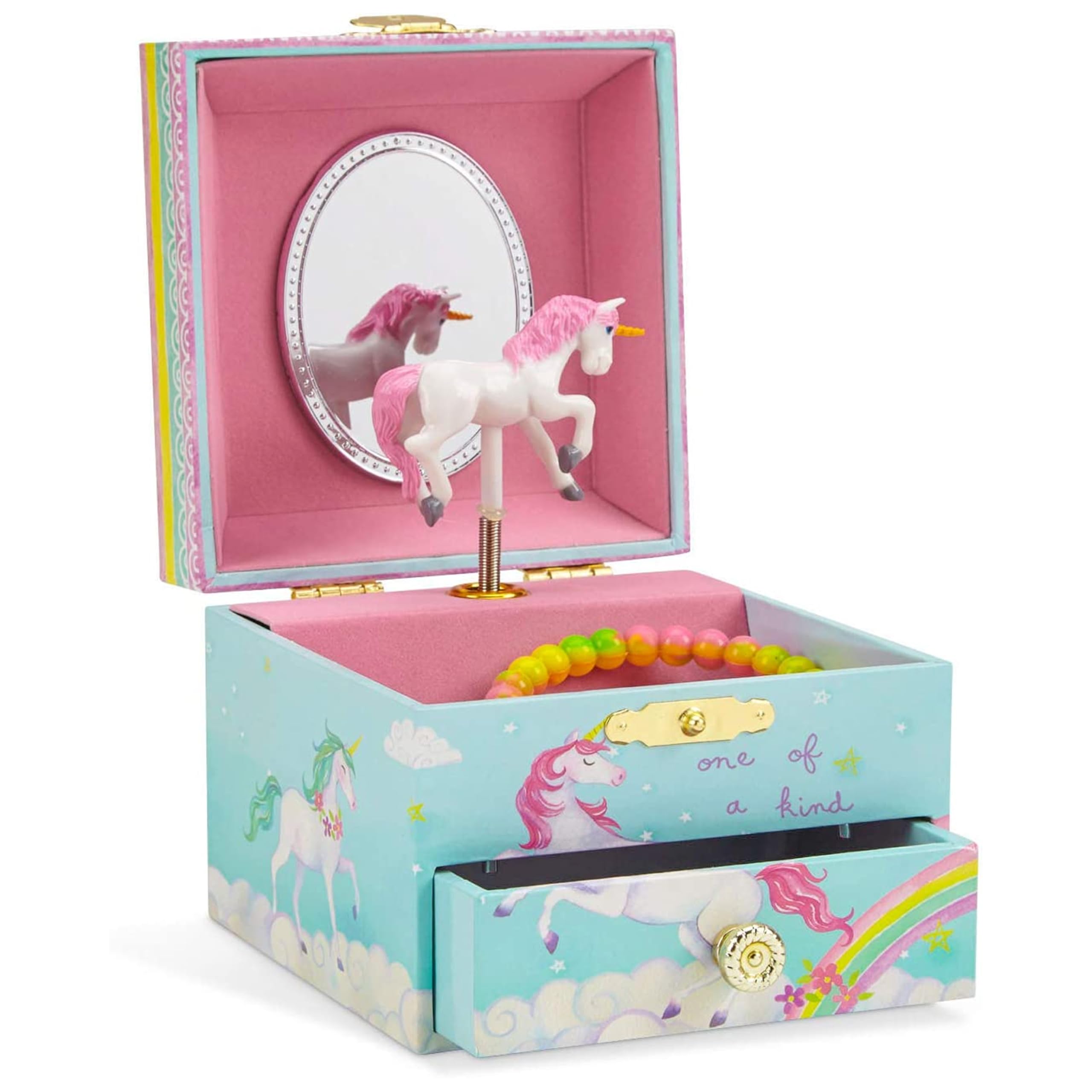Jewelkeeper Schmuckkästchen Mädchen mit Drehendem Einhorn 🦄🌈 Angebot bei HelloDeals