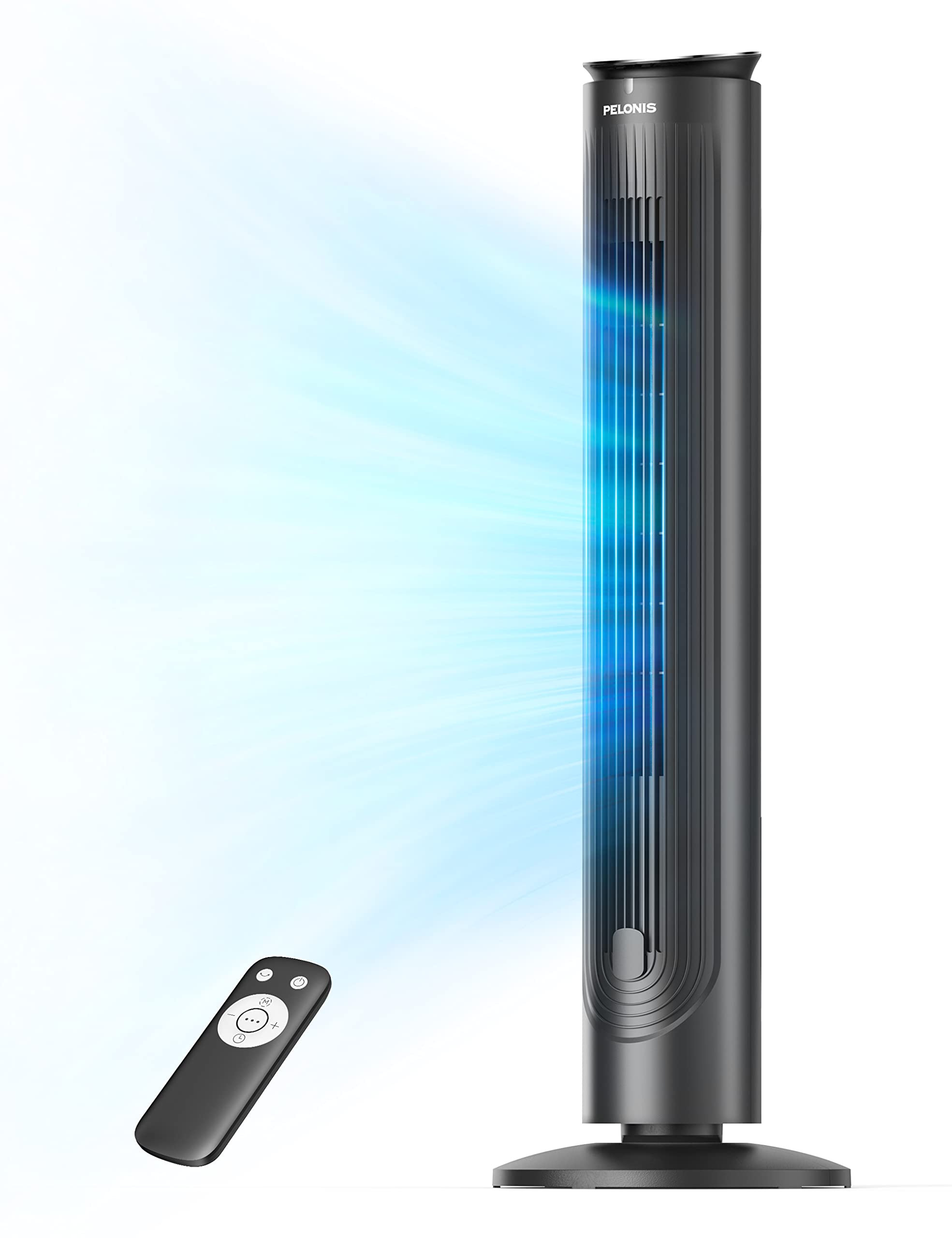 🌀🌬️ Pelonis Leiser Turmventilator | Tower Fan Standventilator 106CM Schwarz Angebot bei HelloDeals