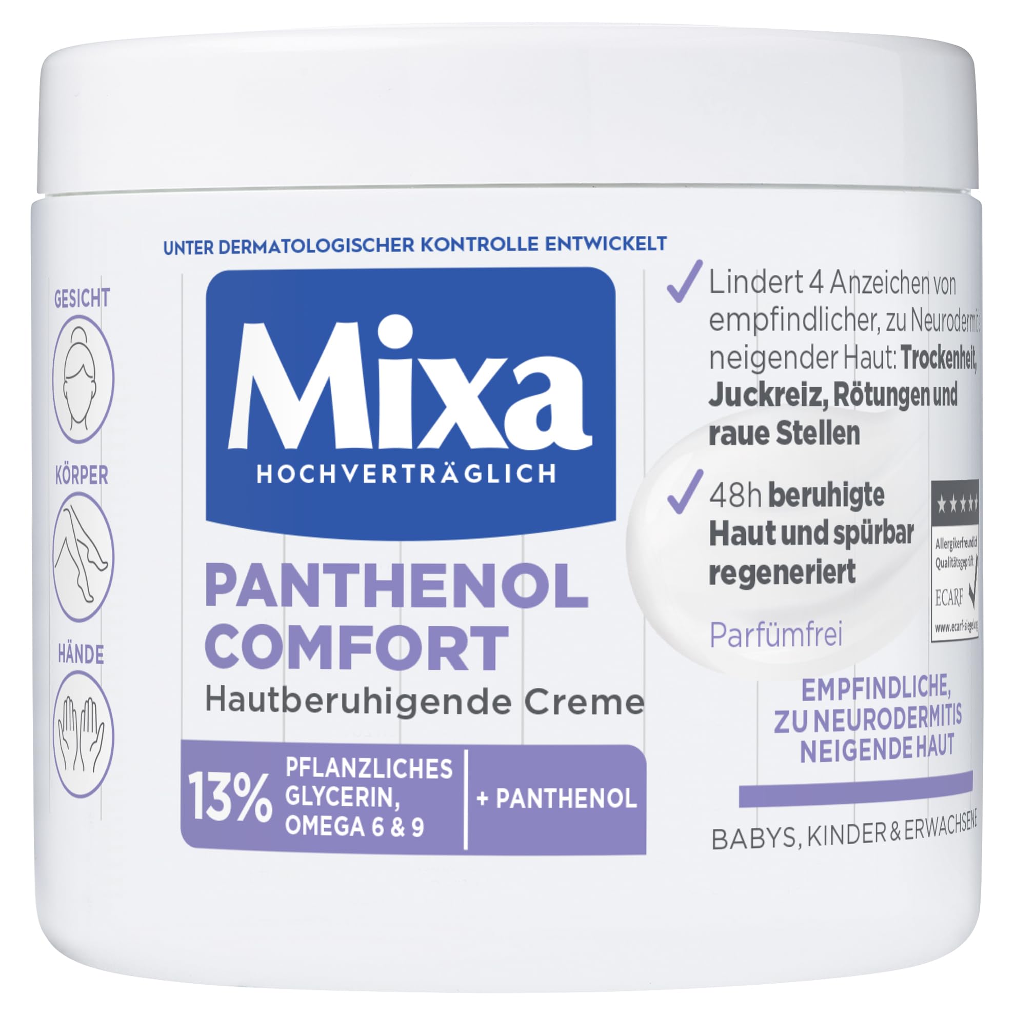 🌿 Mixa Panthenol Hautberuhigende Creme 400ml | Reduziert Juckreiz und Rötungen 🌿 Angebot bei HelloDeals