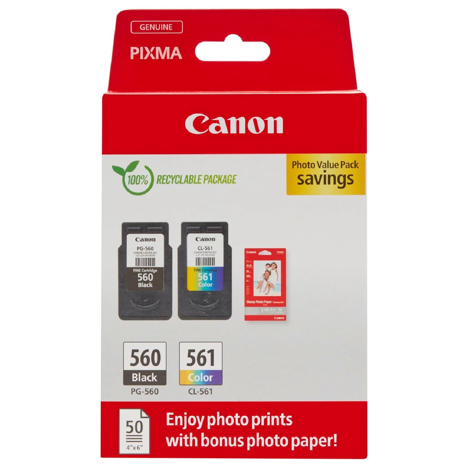Canon Tinte & Papier Multipack - PG-560/CL-561 Original Drucker Tintenpatronen 2er-Pack 🖨️📸 Angebot bei HelloDeals
