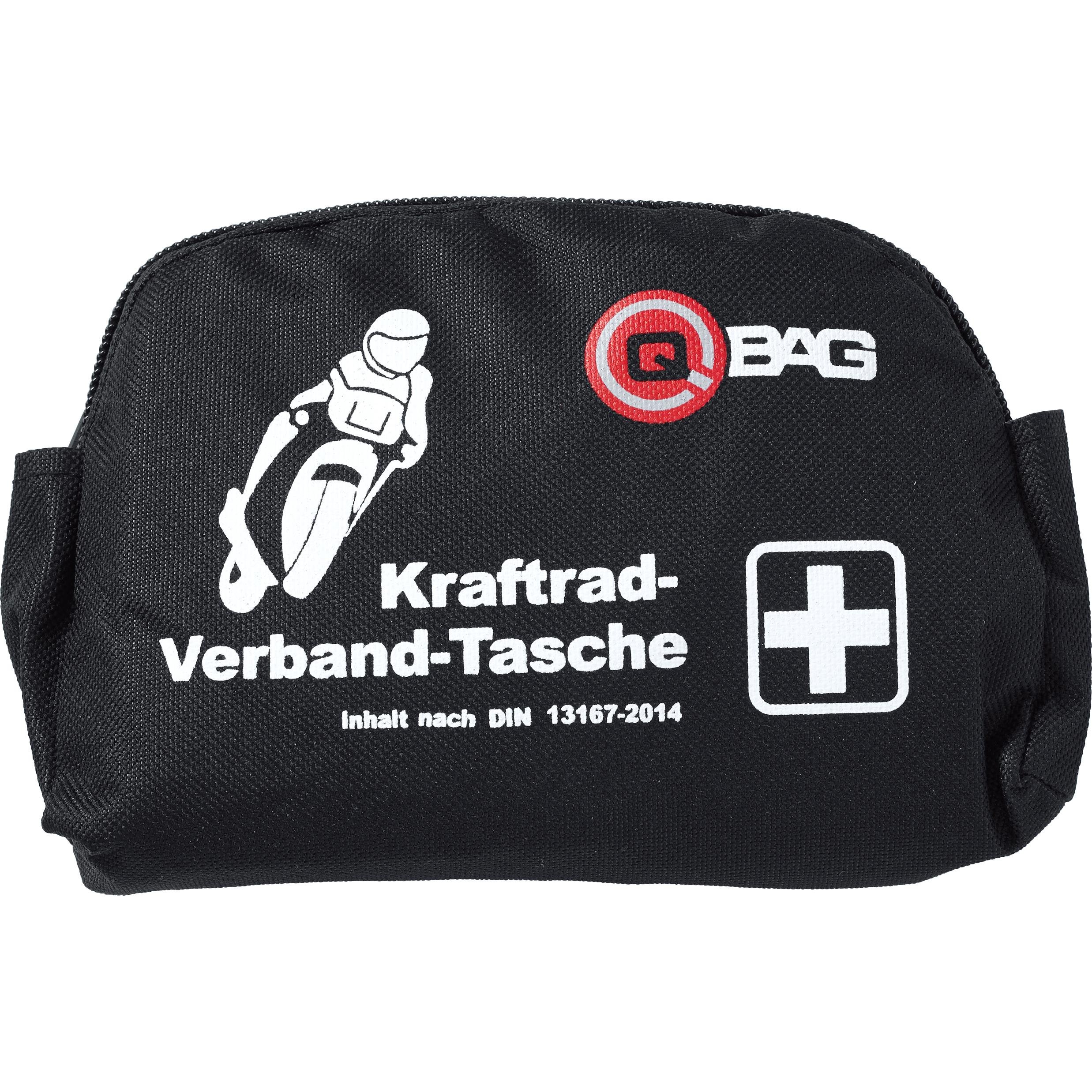 🏍️ QBag Erste-Hilfe-Verbandtasche DIN 13167-2014 – Kompakt – Für Motorrad schwarz 🚑 Angebot bei HelloDeals