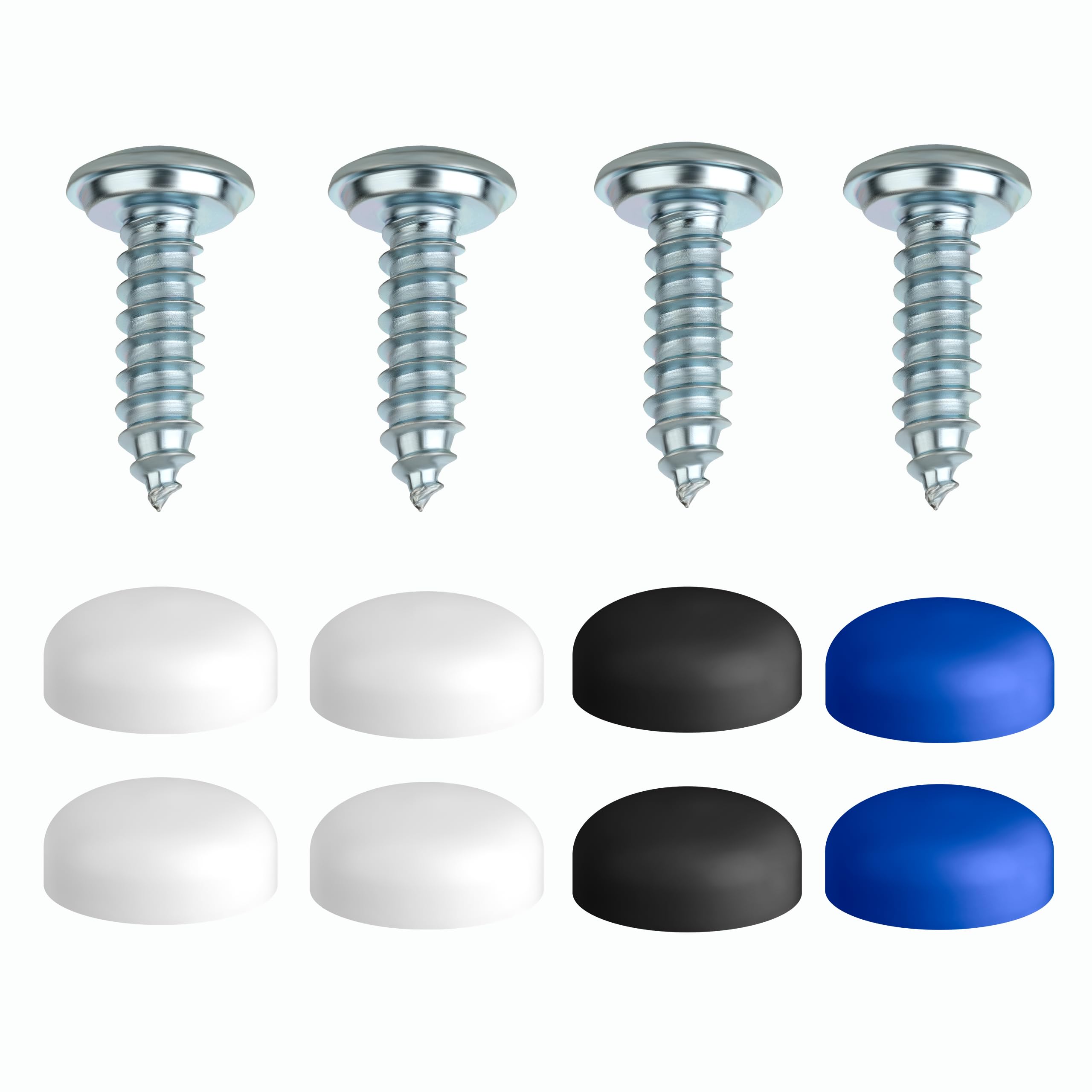 🔩 Kennzeichen Schrauben 4er Set Nummernschild Schrauben Set 4,8 x 16mm mit Kappen 🚗 Angebot bei HelloDeals