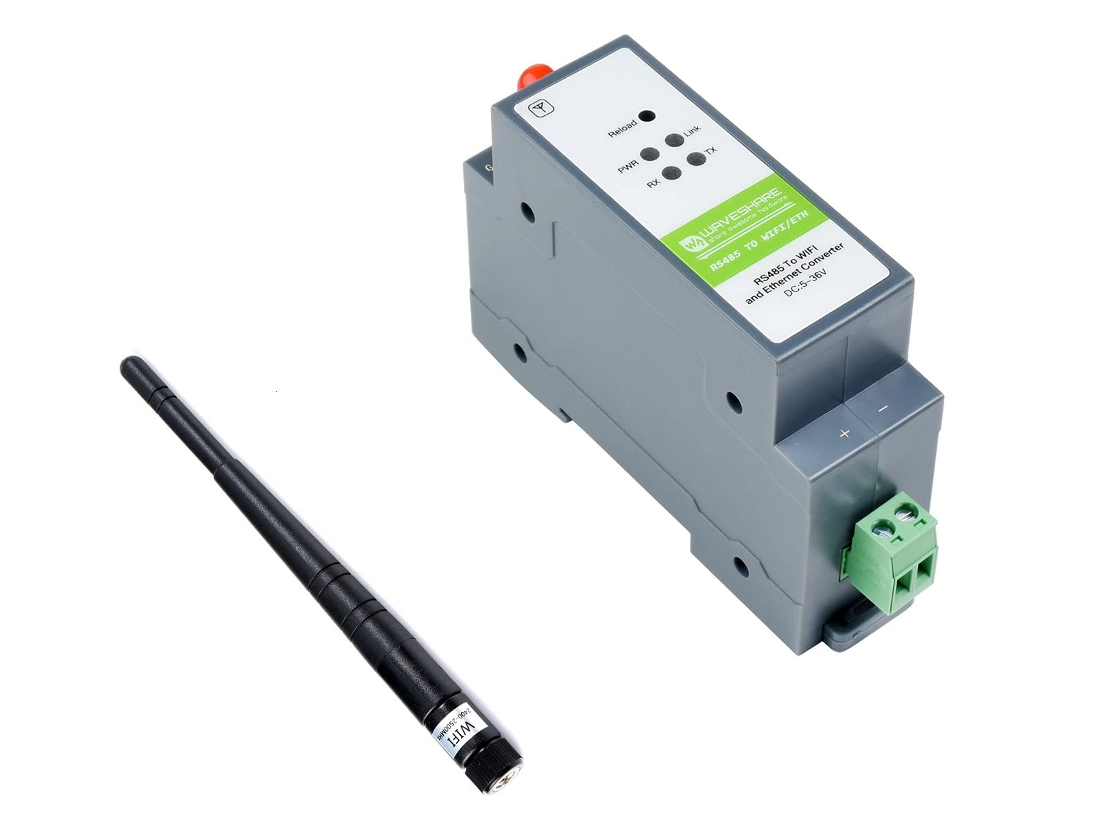 Waveshare RS485 to WiFi/Ethernet,Ethernet to WiFi Converter Module,Rail-Mount RS485 Serial Server, Modbus MQTT Gateway,300~460800 BPS Baudrate,Support TCP/UDP/ARP/ICMP/DHCP/DNS/HTTP/MQTT Angebot bei HelloDeals