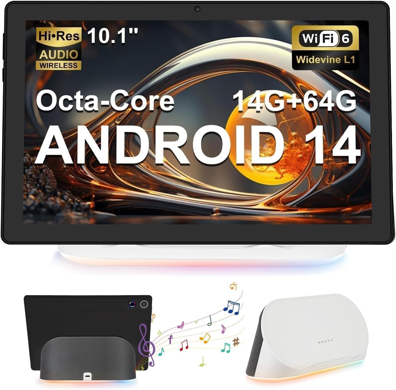 Whitedeer Tablet 10 Zoll Android 14 Octa-Core | 14GB RAM+64GB ROM | AI Cloud Album 📸 | Wi-Fi 6&BT 5.3(Schwarz) Angebot bei HelloDeals