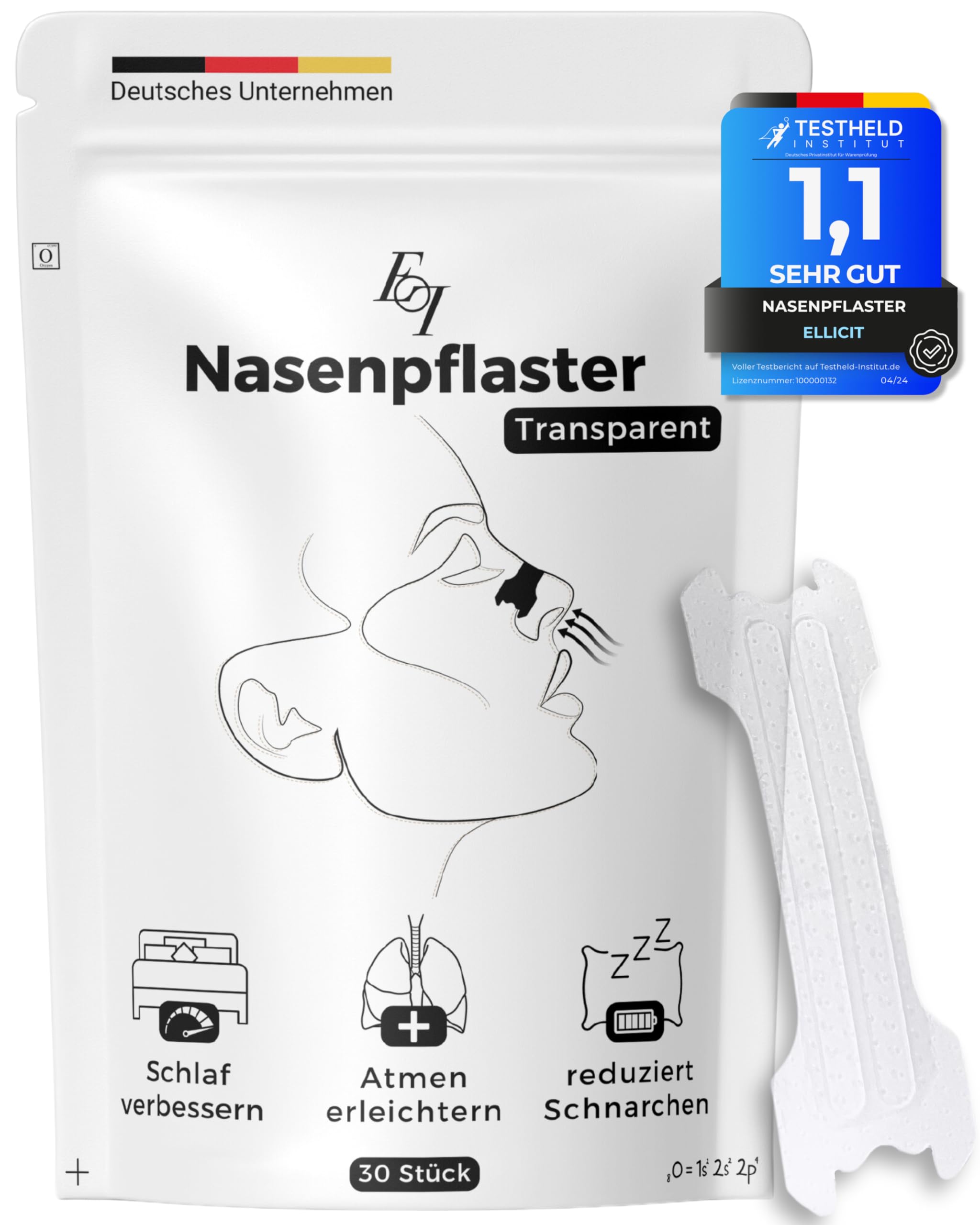 Ellicit® Nasenpflaster Transparent, 30er Pack Premium Nasenstrips 🌟 Angebot bei HelloDeals