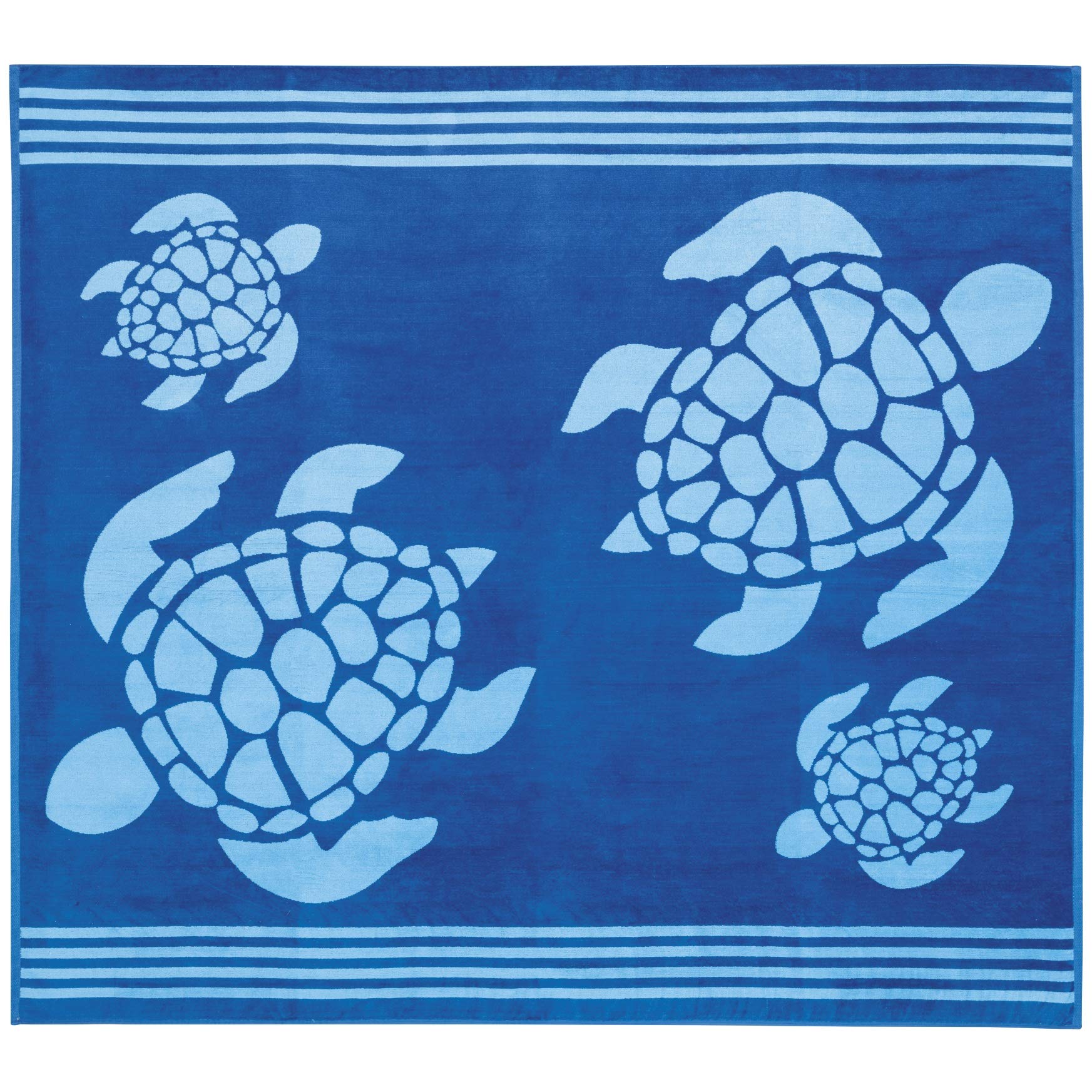 Delindo Lifestyle Frottee Strandtuch Tropical Turtle blau XXL 🌴🐢 Angebot bei HelloDeals