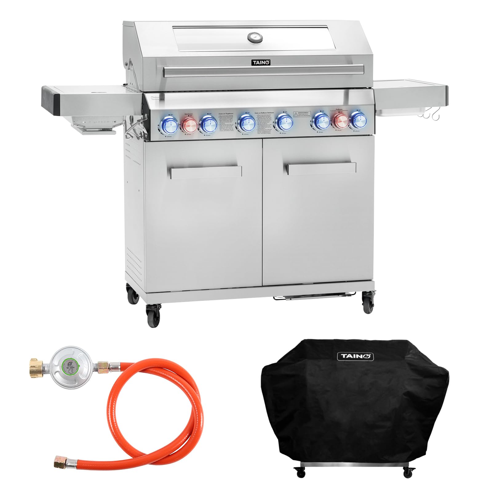🔥 TAINO Platinum YAMARA 6+2 Gasgrill Set Edelstahl 🍖🔥 Angebot bei HelloDeals