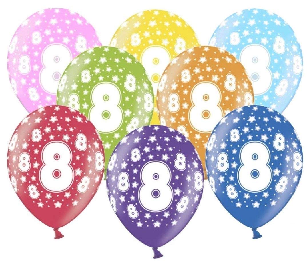 10 kunterbunte Luftballons 8. Geburtstag Deko 🎈🎉 Angebot bei HelloDeals