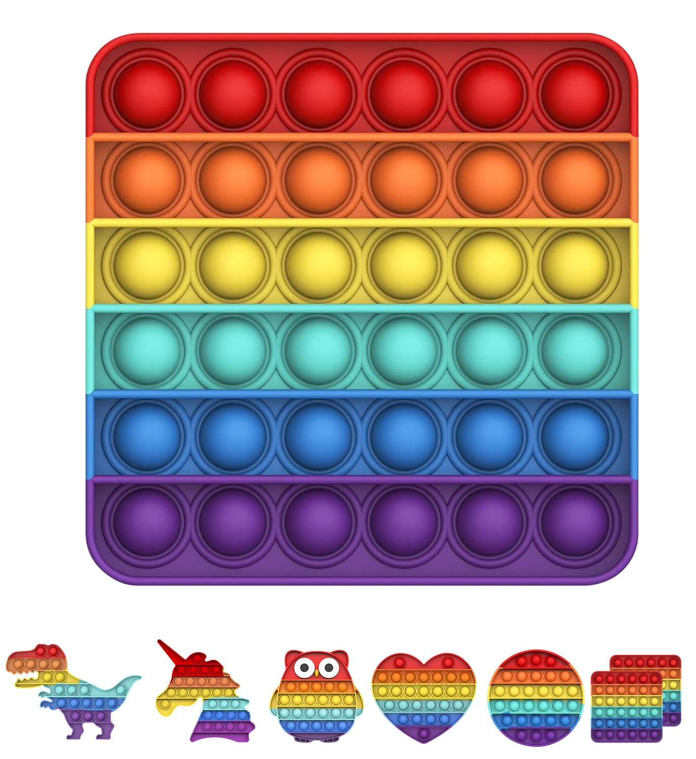 Bdwing Push and Pop Bubble Sensory Fidget Toy 🌈🧩 Antistress Spielzeug für Kinder und Erwachsene Angebot bei HelloDeals