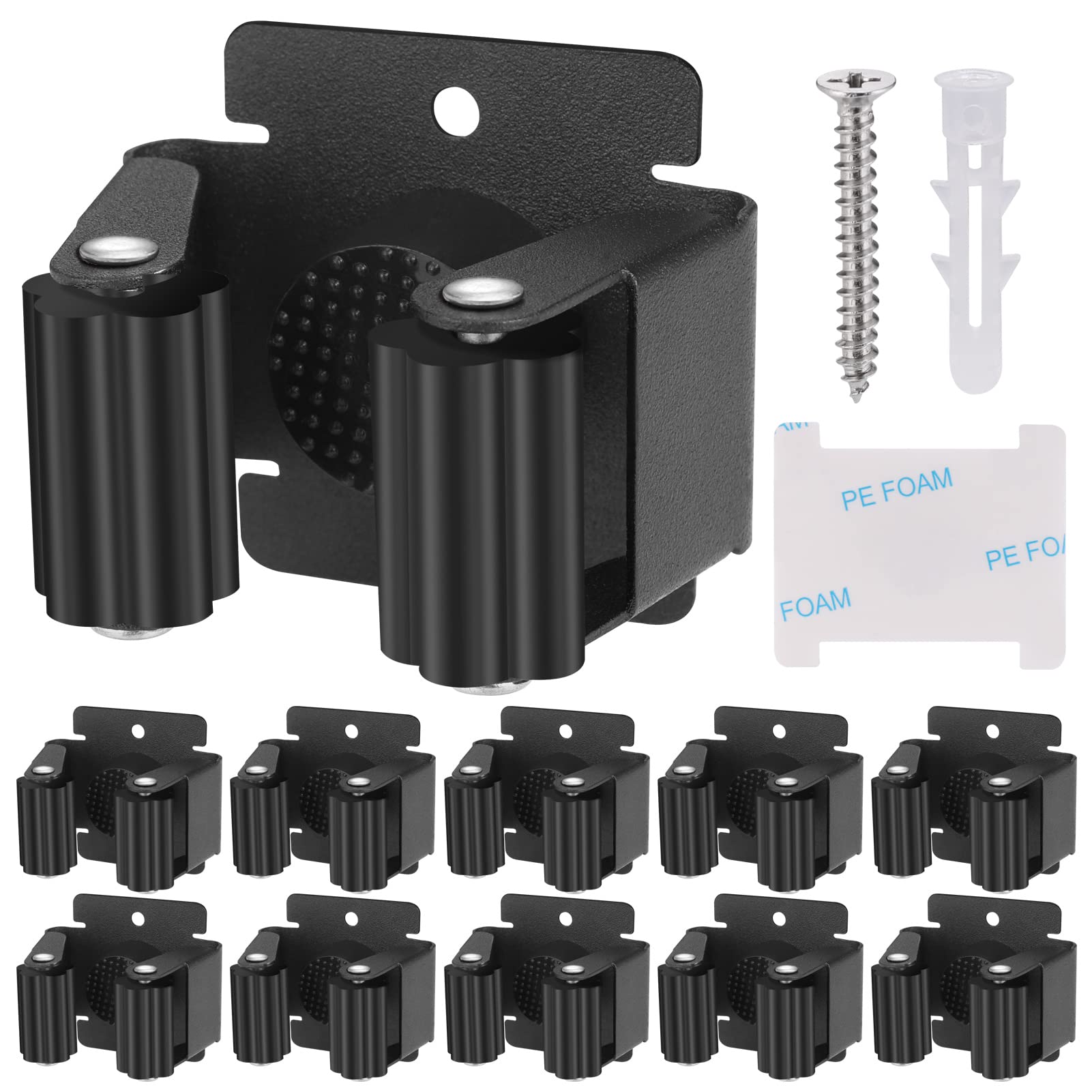 Hejo 10 Stück Gerätehalter Schwarz 🧹🔧🛠️ Angebot bei HelloDeals