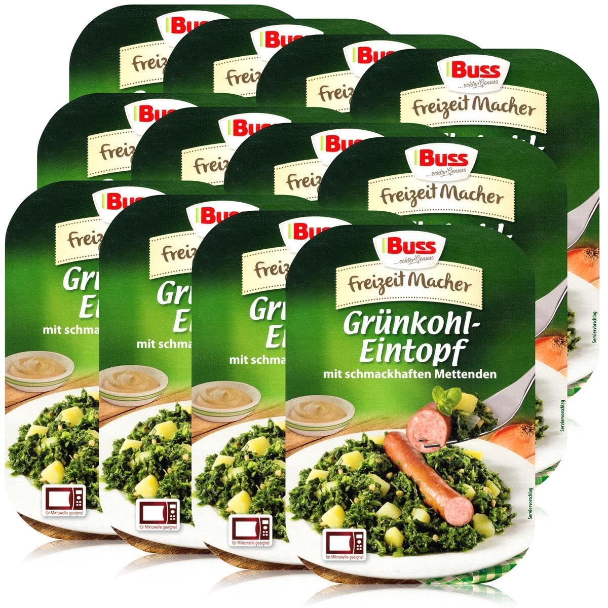 Traditioneller Grünkohl Eintopf von Buss Freizeitmacher 🥘🥔 - 12er Pack Fertiggerichte Angebot bei HelloDeals