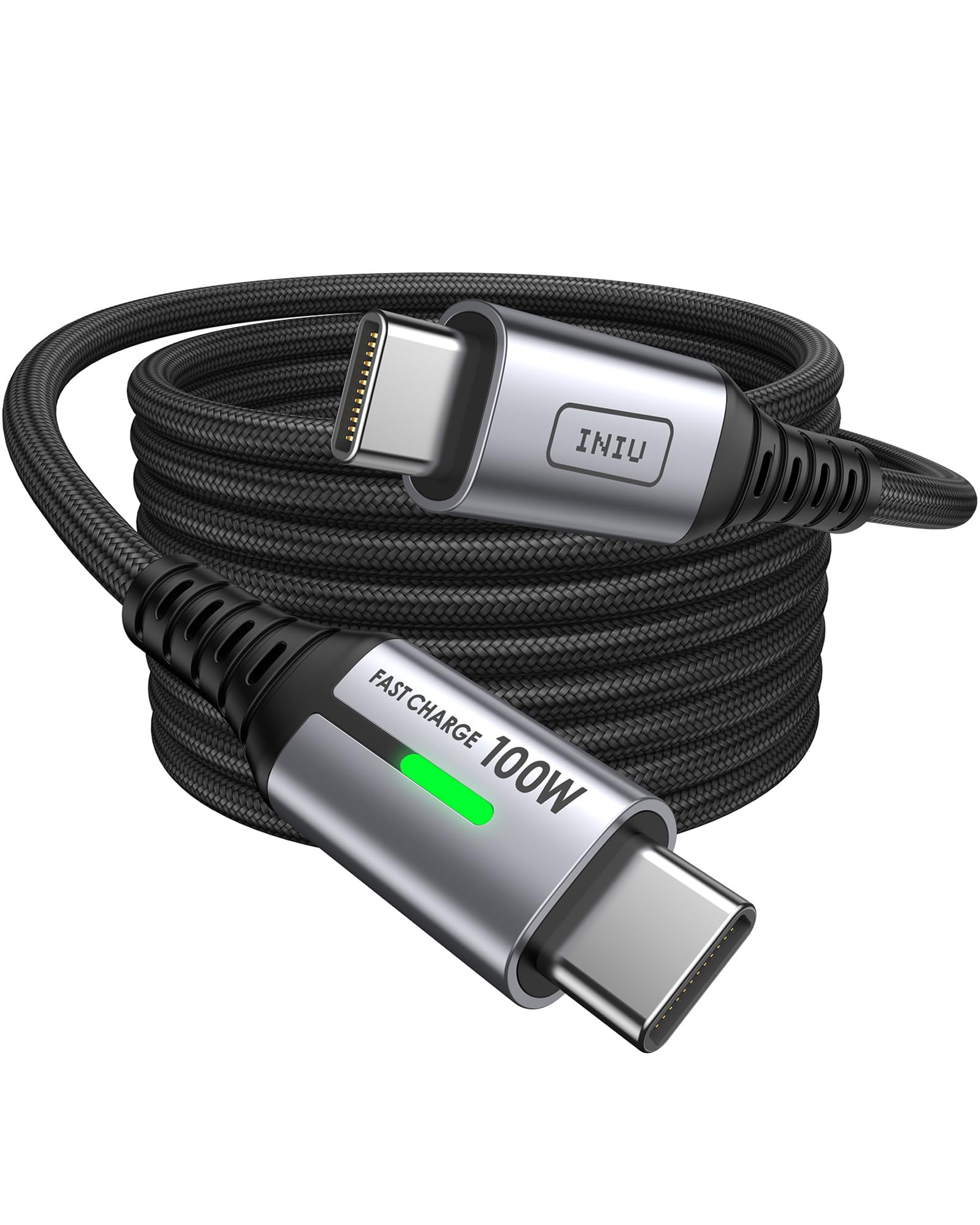 INIU USB C Kabel, 100W [2m] PD3.0 Schnellladekabel USB C auf USB C Schwarz 📱🔋 Angebot bei HelloDeals