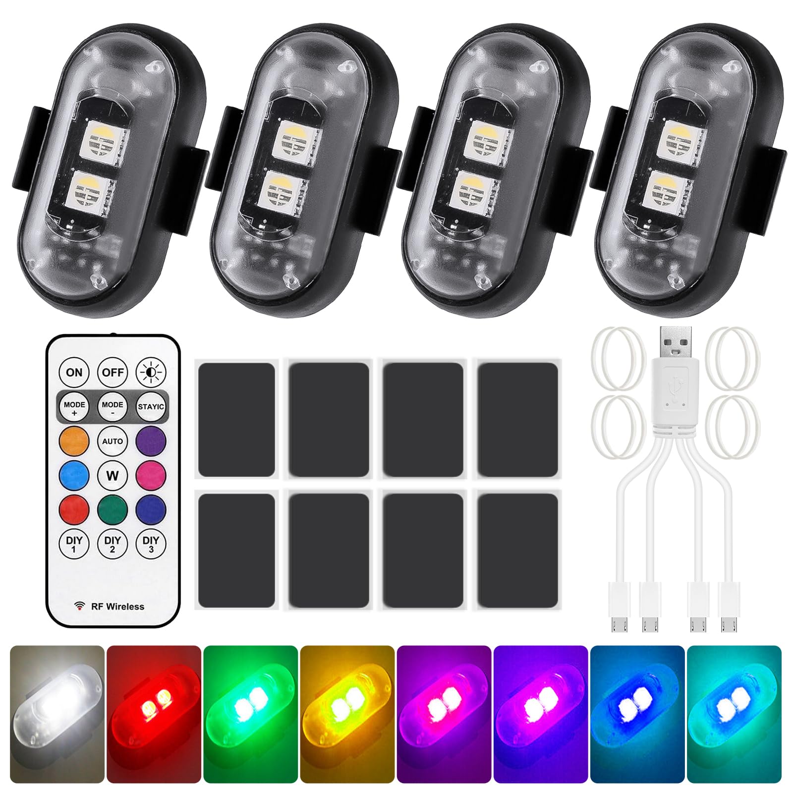 YSWOVUO 4 Stück Kabellose LED Lichter Auto 🚗 Angebot bei HelloDeals