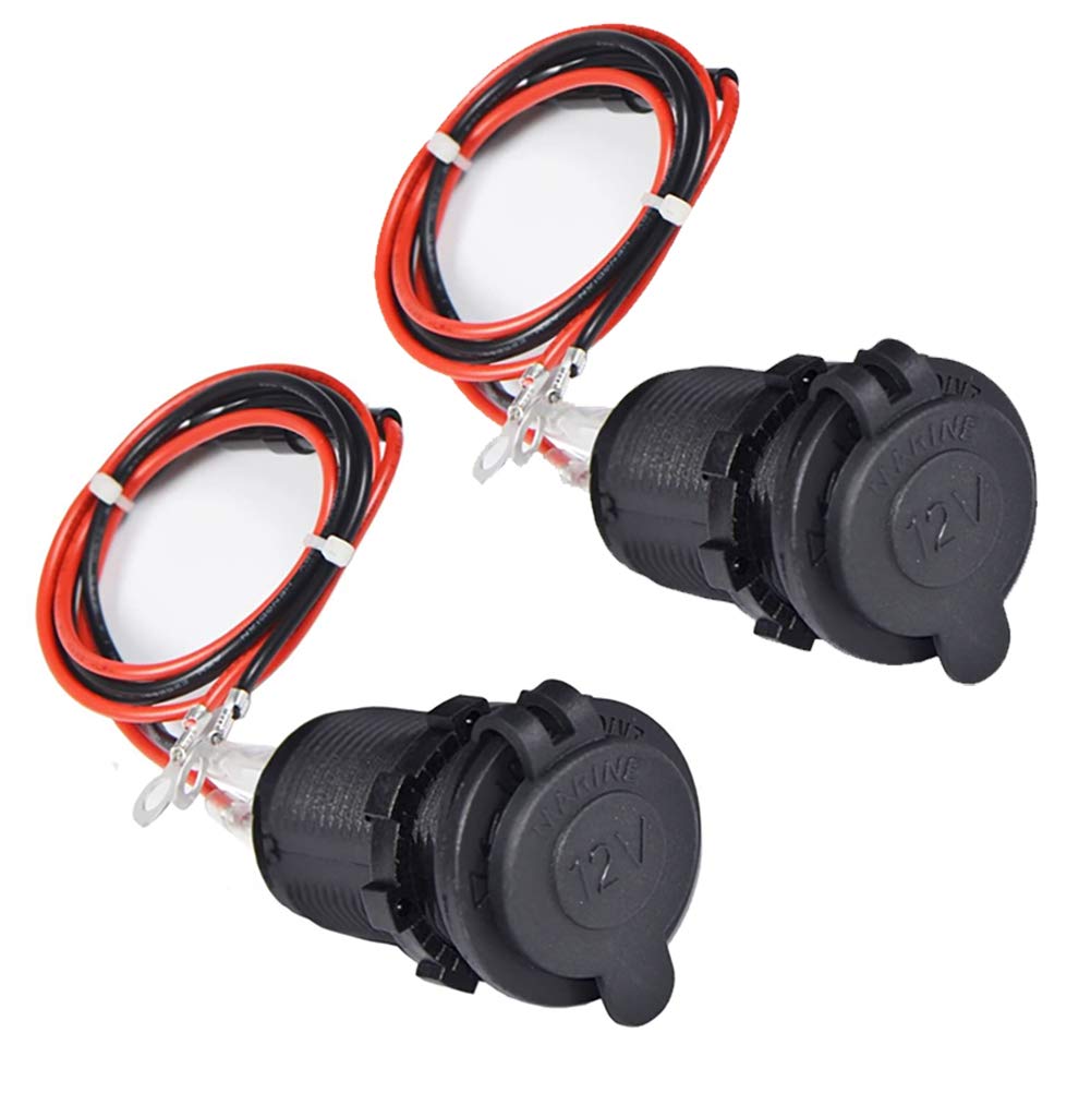 🔌🚤 12V Steckdose Wasserdicht Zigarettenanzünder Marine Grade Spritzwassergeschützt Und Staubdicht Schwarz - 2 Stück Angebot bei HelloDeals