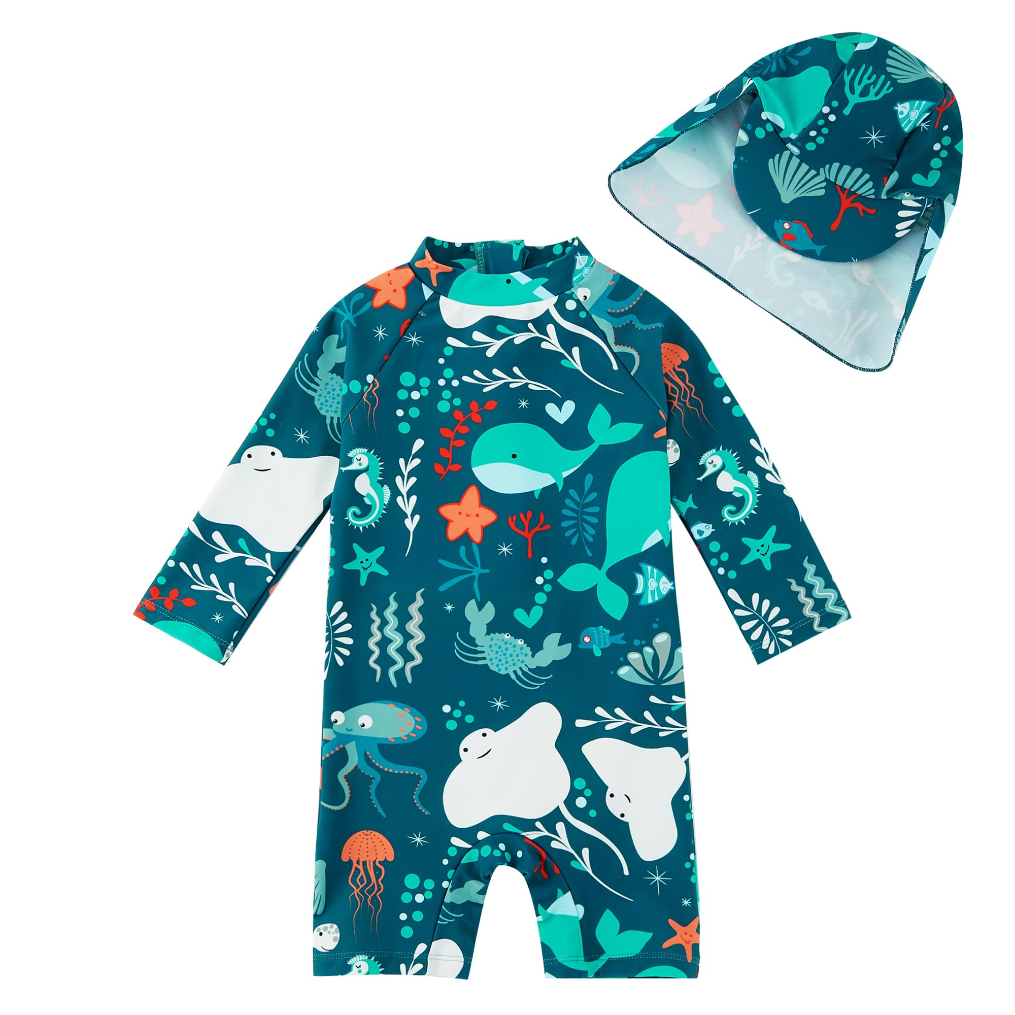 Süßer Baby Jungen Badeanzug mit Sonnenhut 🌞👶 Angebot bei HelloDeals