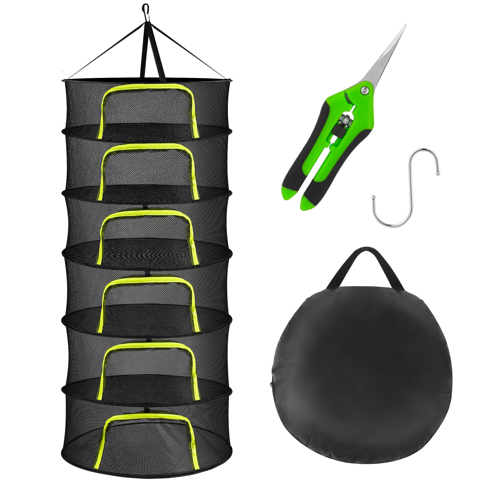 🌿🌸🐟 Haiane 6 Lagiges Trockennetz Kräuter, Breite 60cm - Trockennetz Grow Klappbar Angebot bei HelloDeals