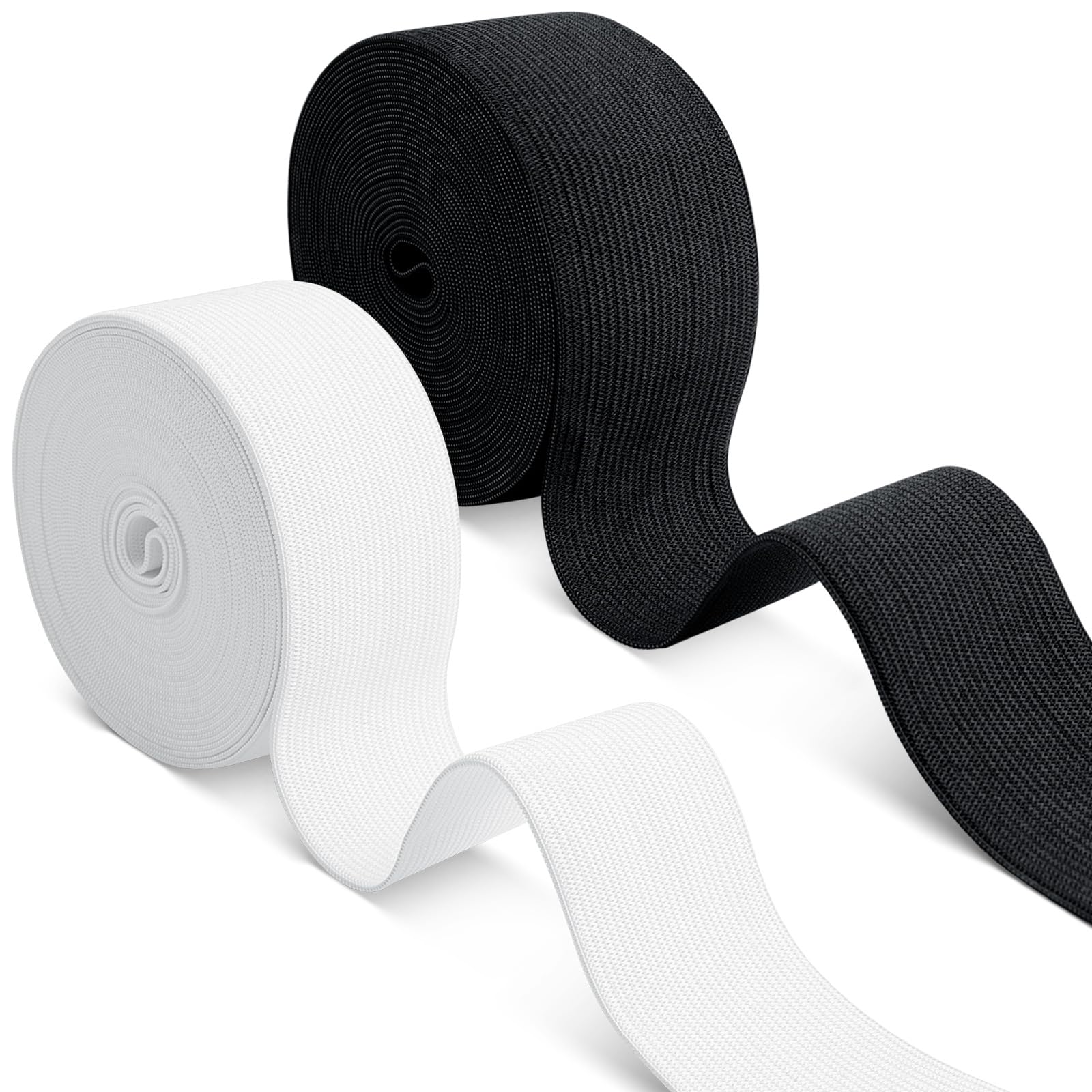 🧵 Romon Gummiband Breit Nähen, 40mm × 10m Gummibänder Nähen - 2 Stück Elastisches Band Gummizug Schwarz Weiß Angebot bei HelloDeals